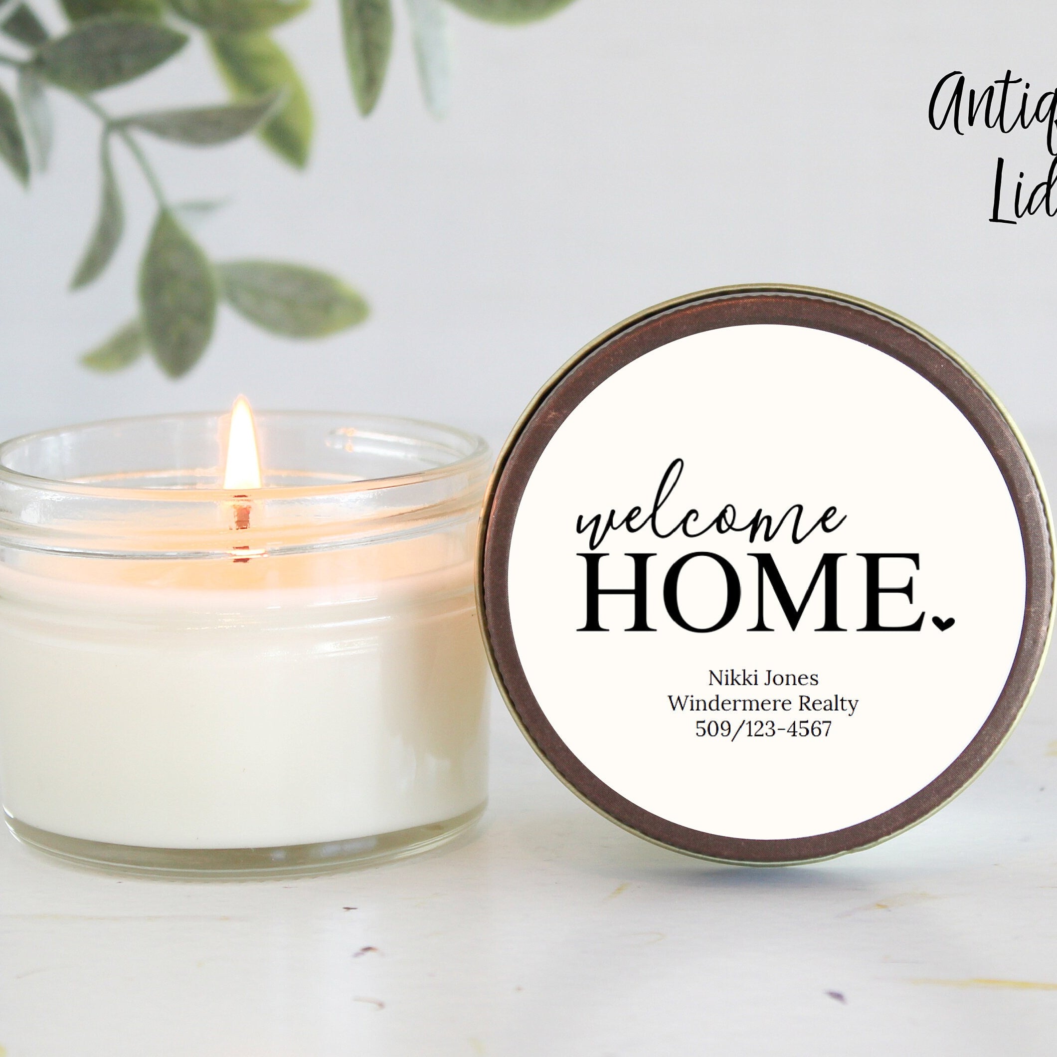 Welcome Home personalized 4oz candle favors / Realtor Gift / Closing Gift / New Home / First Time Homeowner / Mortgage Gift / Title Company