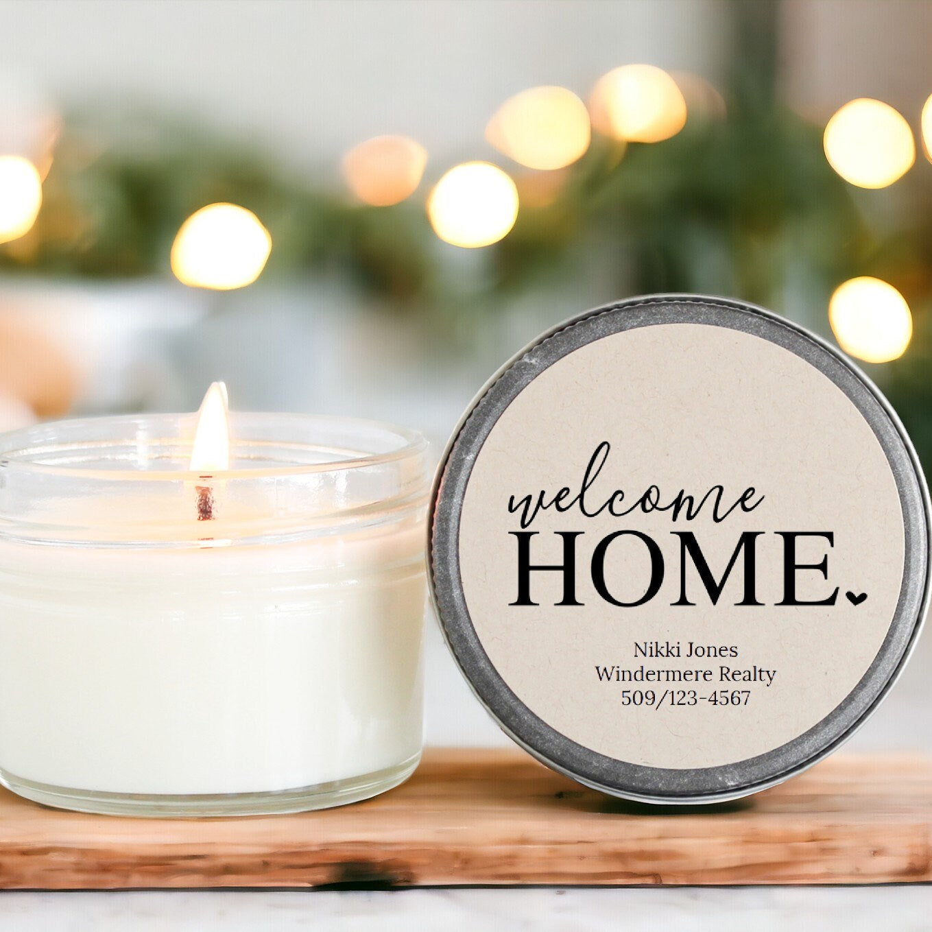 Welcome Home personalized 4oz candle favors / Realtor Gift / Closing Gift / New Home / First Time Homeowner / Mortgage Gift / Title Company