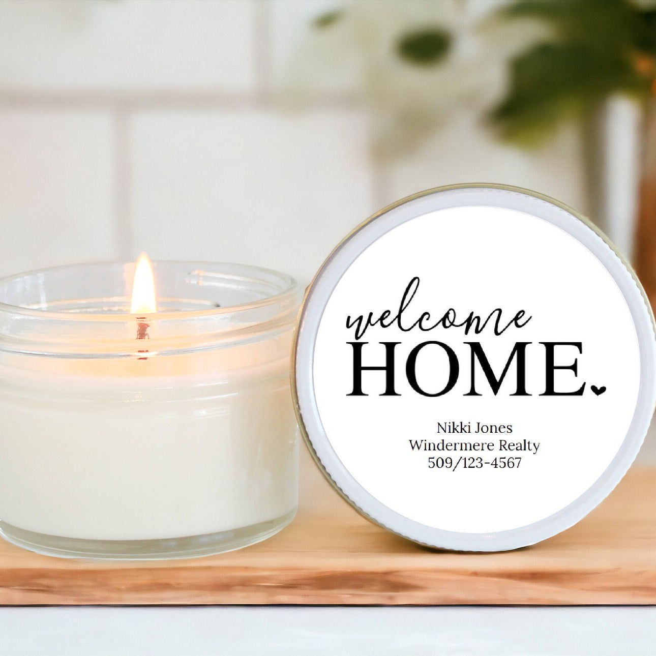 Welcome Home personalized 4oz candle favors / Realtor Gift / Closing Gift / New Home / First Time Homeowner / Mortgage Gift / Title Company