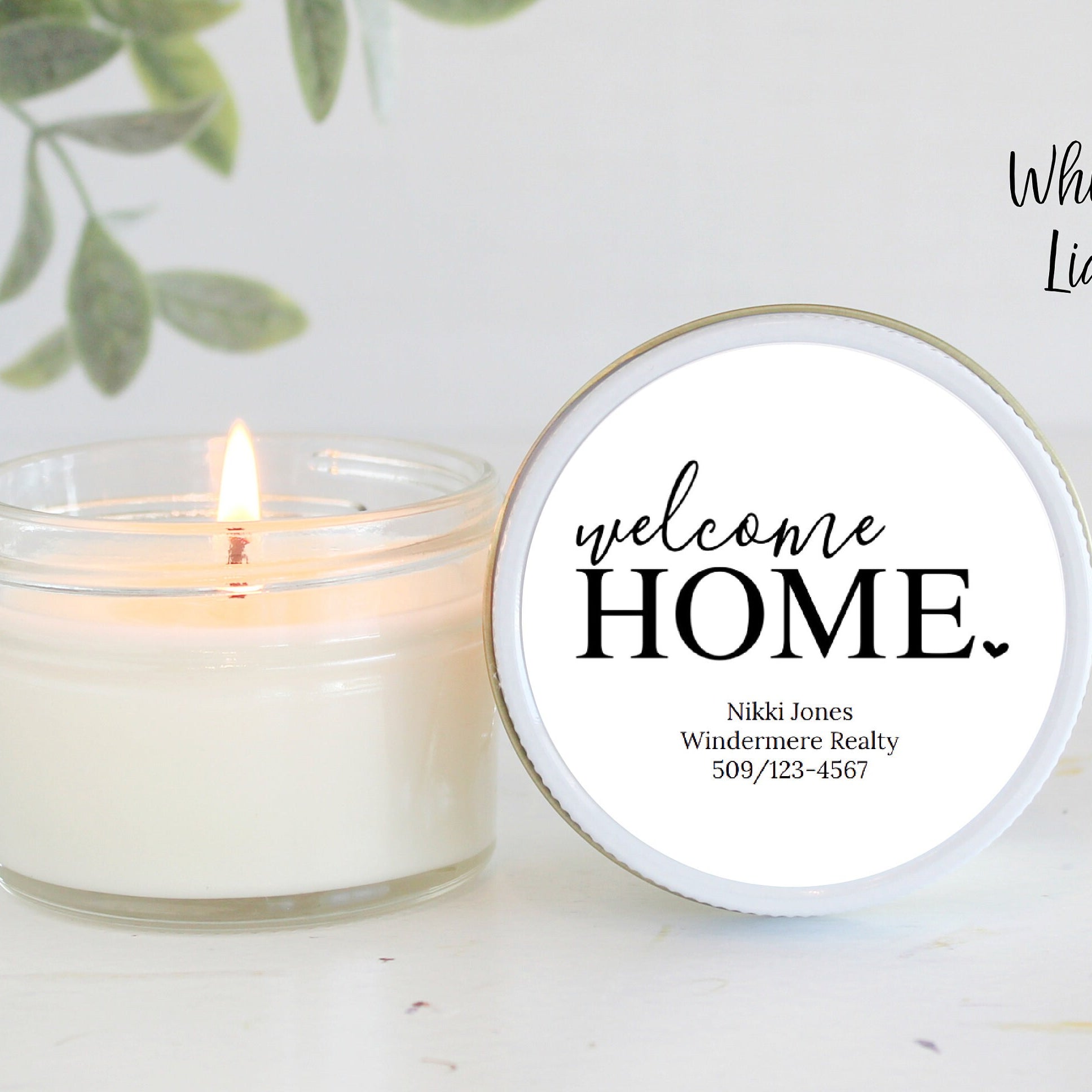 Welcome Home personalized 4oz candle favors / Realtor Gift / Closing Gift / New Home / First Time Homeowner / Mortgage Gift / Title Company