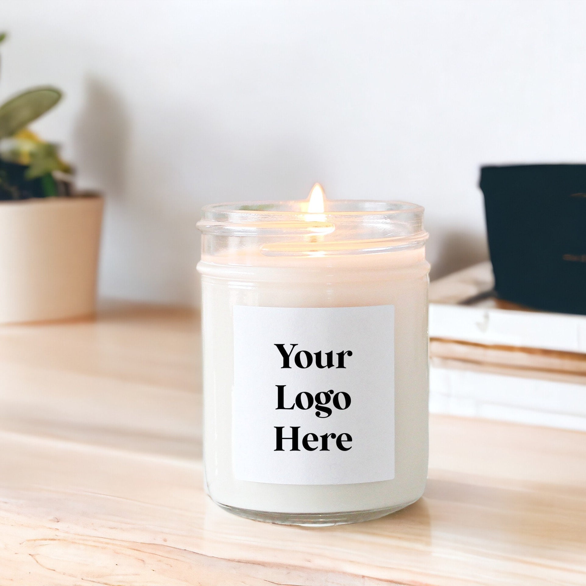 Corporate Logo Candles / 4 oz soy candle favor / Holiday Gifts / For Clients / Employees / Personalized / For Swag / Company Logo Gift