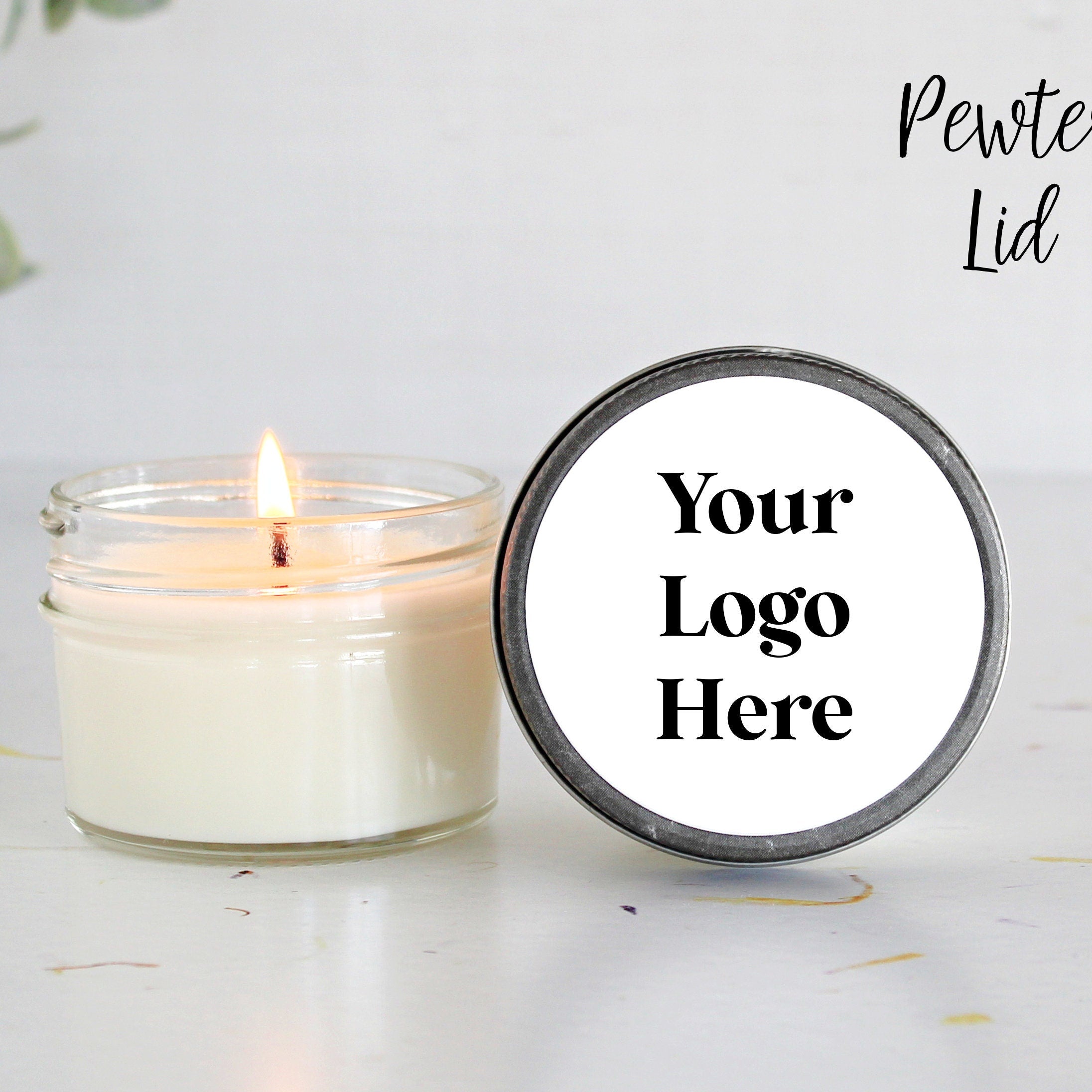 Your Logo Candles / 4 oz soy candle favor / Holiday Gifts / For Clients / Employees / Personalized / For Swag / Company Logo Gift / Realtor