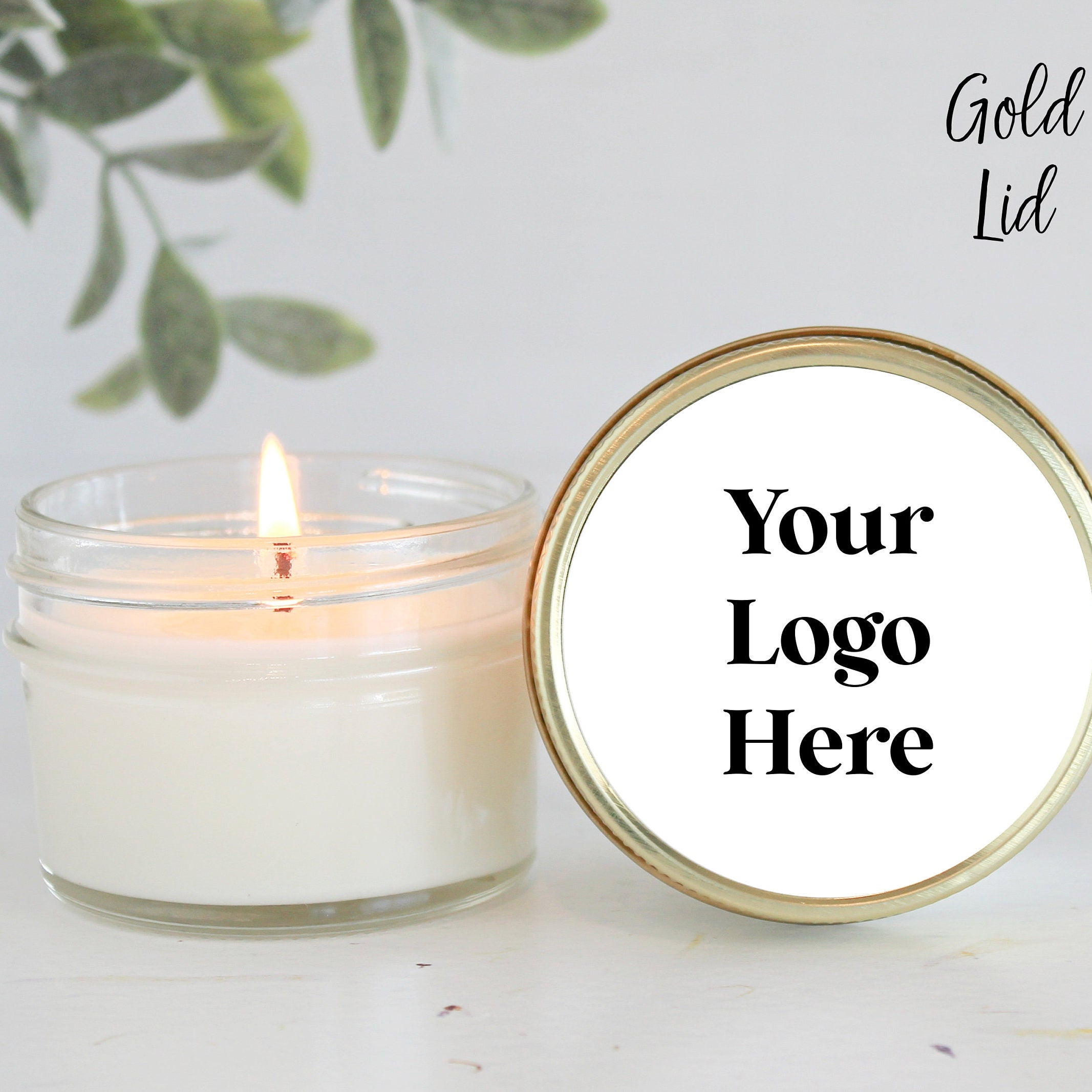 Your Logo Candles / 4 oz soy candle favor / Holiday Gifts / For Clients / Employees / Personalized / For Swag / Company Logo Gift / Realtor