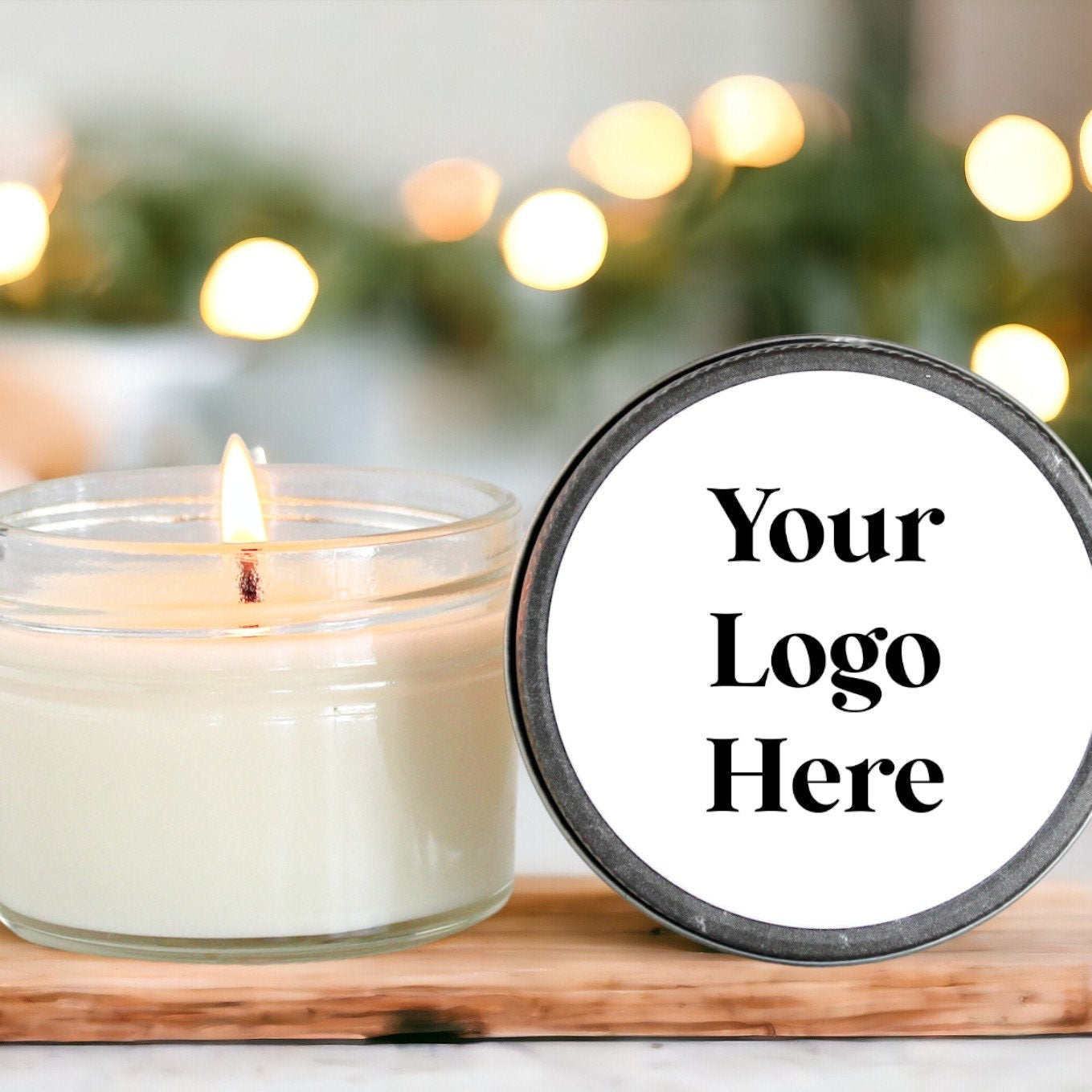 Your Logo Candles / 4 oz soy candle favor / Holiday Gifts / For Clients / Employees / Personalized / For Swag / Company Logo Gift / Realtor