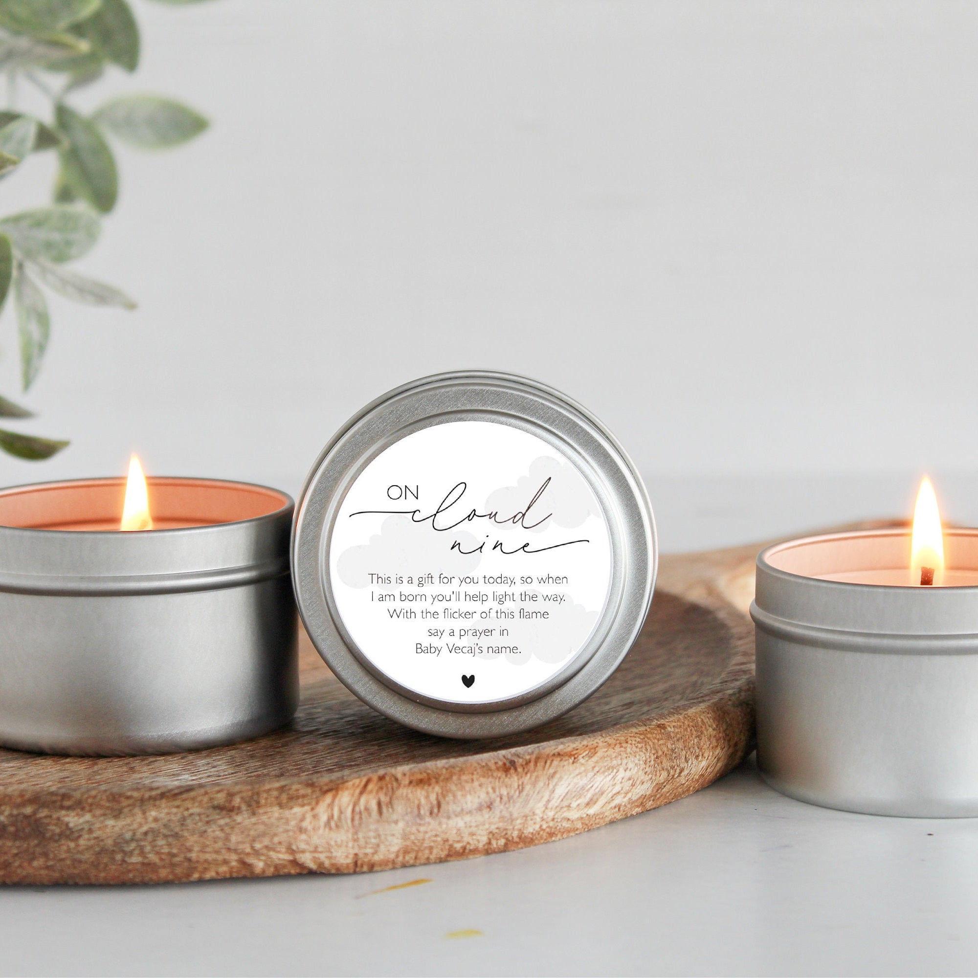 On Cloud Nine / Baby Shower Favors / For Guests in Bulk / Set of 10 Candle Favors / Personalized Candle / Baby Boy Shower / Girl Baby Shower