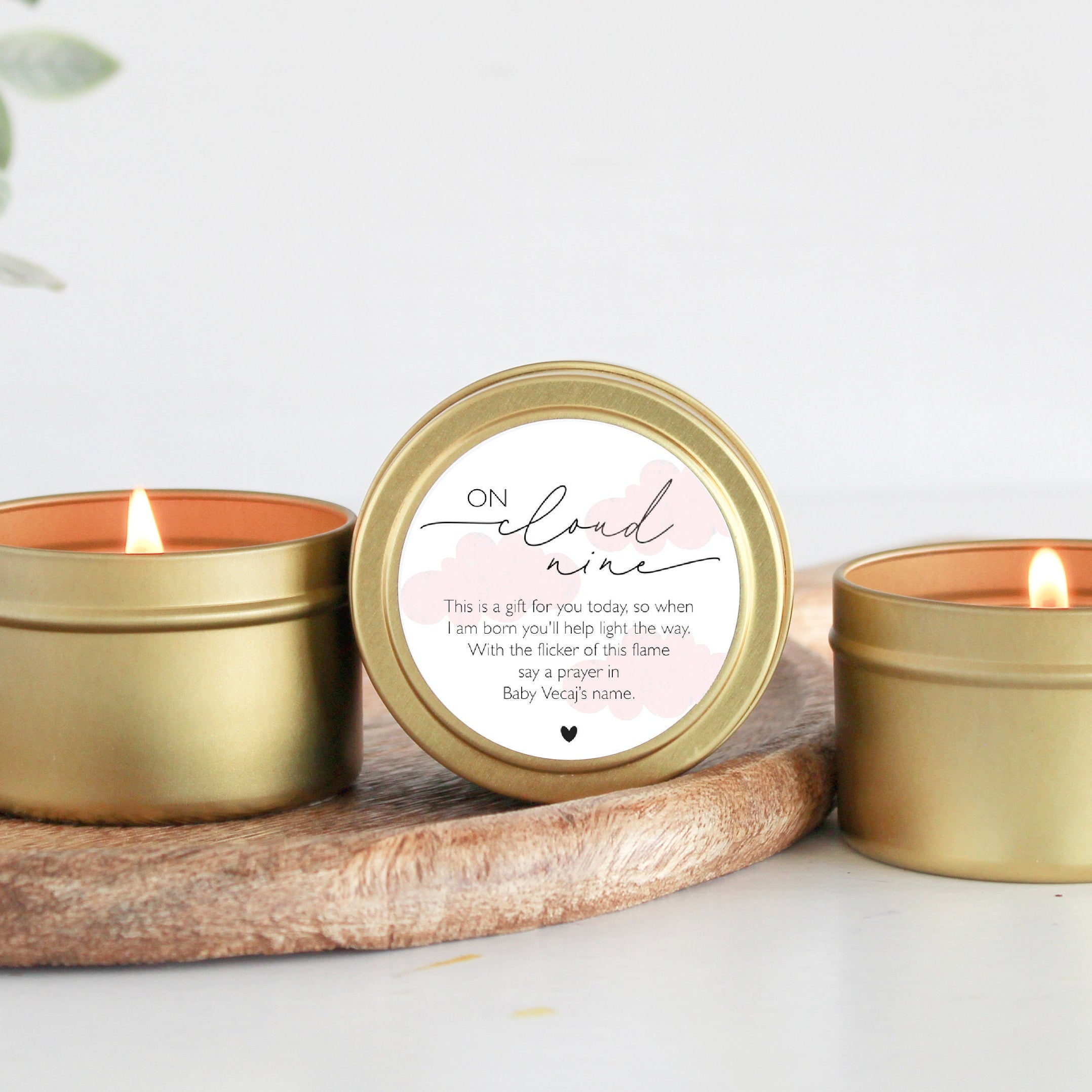 On Cloud Nine / Baby Shower Favors / For Guests in Bulk / Set of 10 Candle Favors / Personalized Candle / Baby Boy Shower / Girl Baby Shower