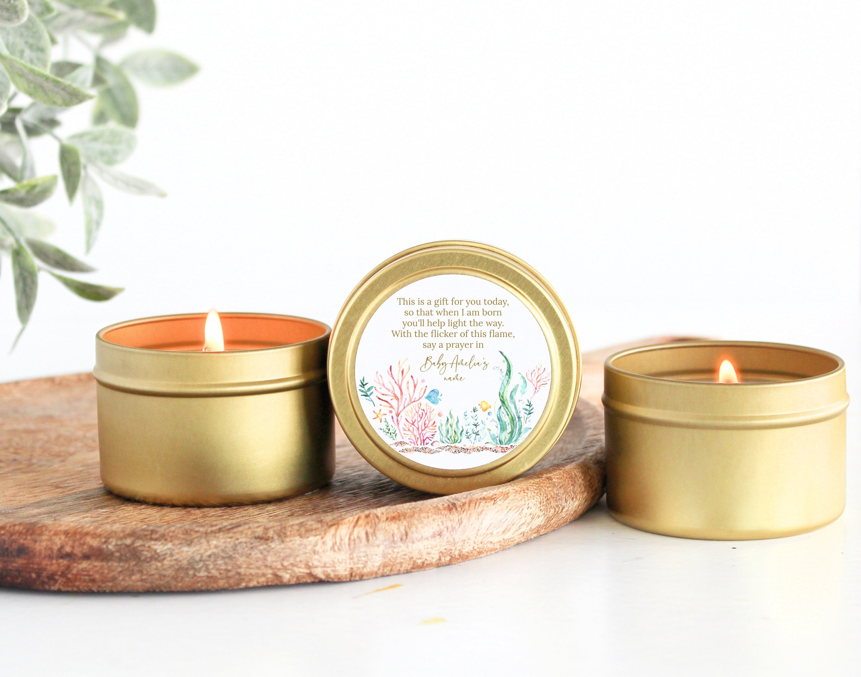 Under the Sea Baby Shower Favors / For Guests in Bulk / Candle Favors / Ocean Animals / Girl Baby Shower / Boy Baby Shower / Custom Candle