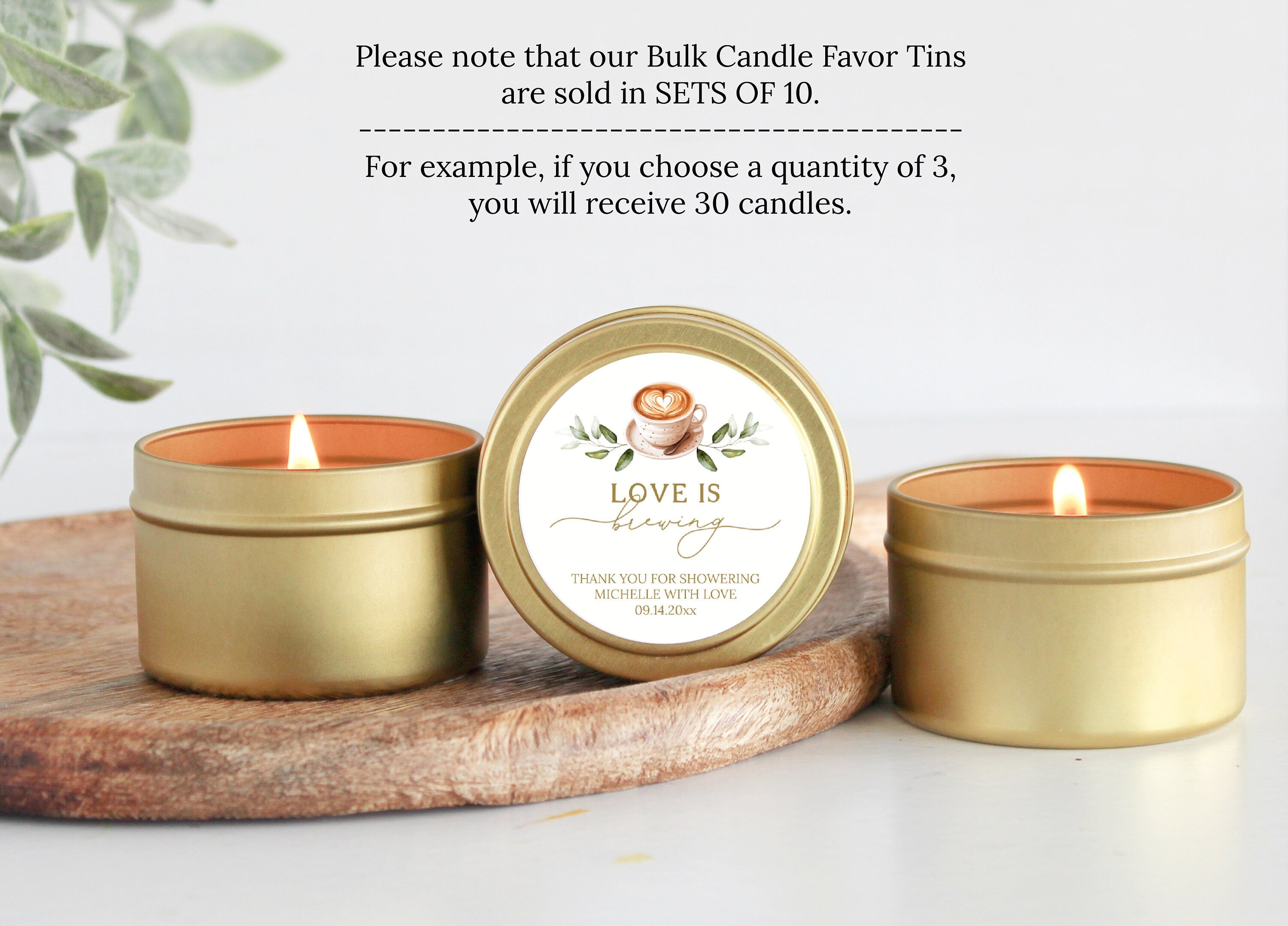 Love is Brewing Wedding Favors / Set of 10 - Bulk Candle Favors for Guests / Coffee Candles / Bridal Shower Favors / A Baby is Brewing