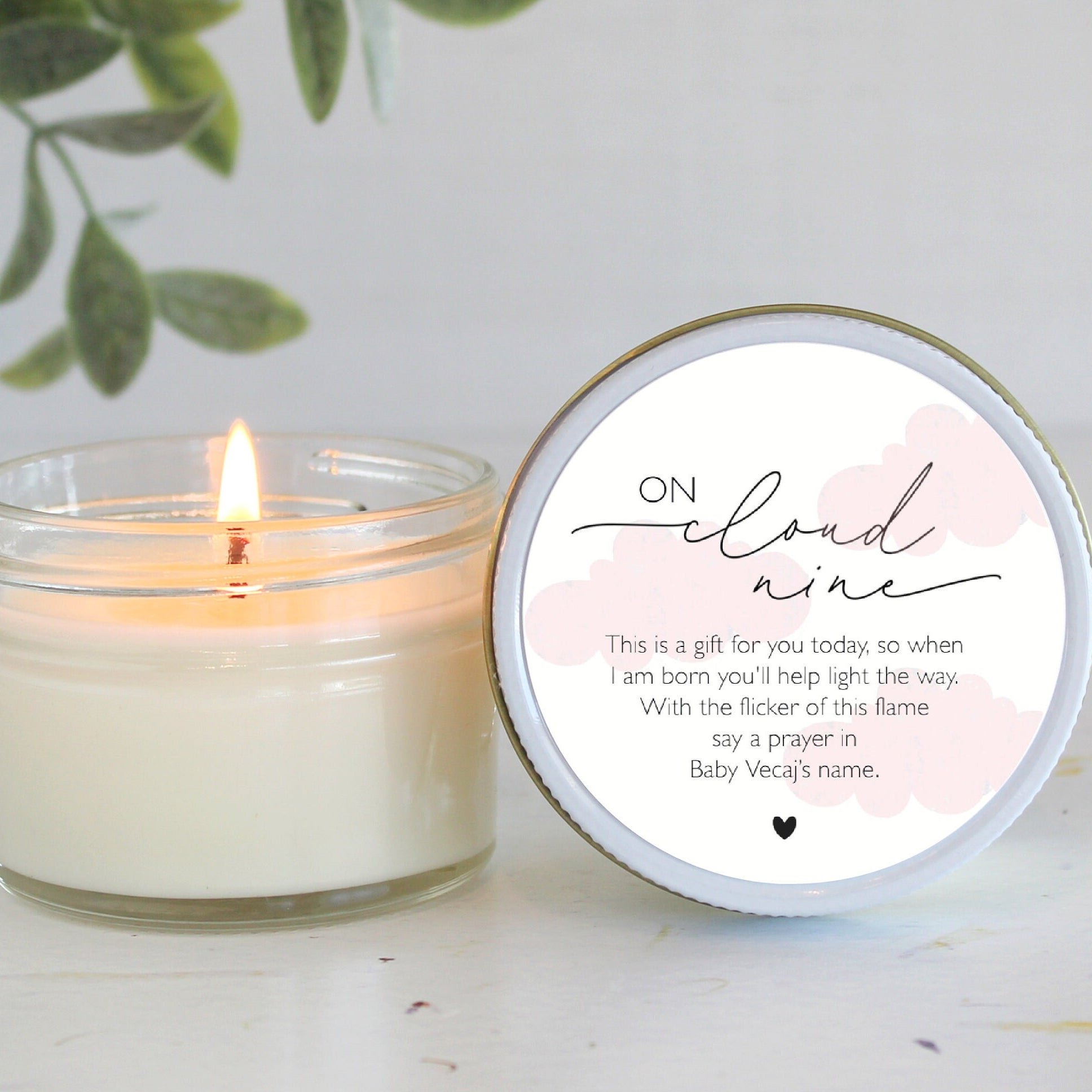 On Cloud Nine Baby Shower Favors / 4 oz Candle Favors / Baby Boy Shower / Baby Girl Shower / Baby Shower Gift / Personalized / Poem