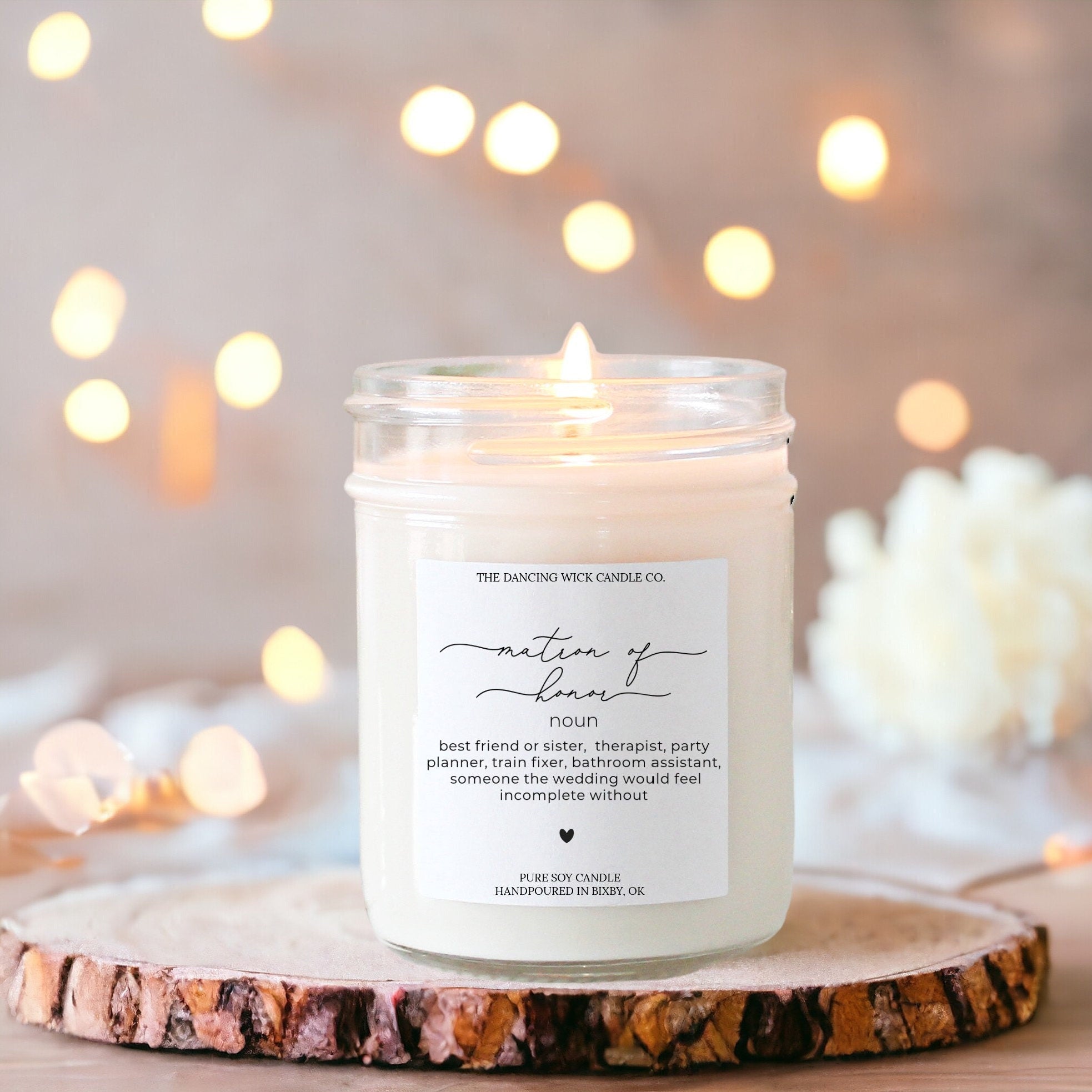 Matron of Honor Noun Proposal Candle / Bridal Party Gift / Custom Candles / Will You Be My Matron of Honor? / Bridal Party Gift Box Ideas