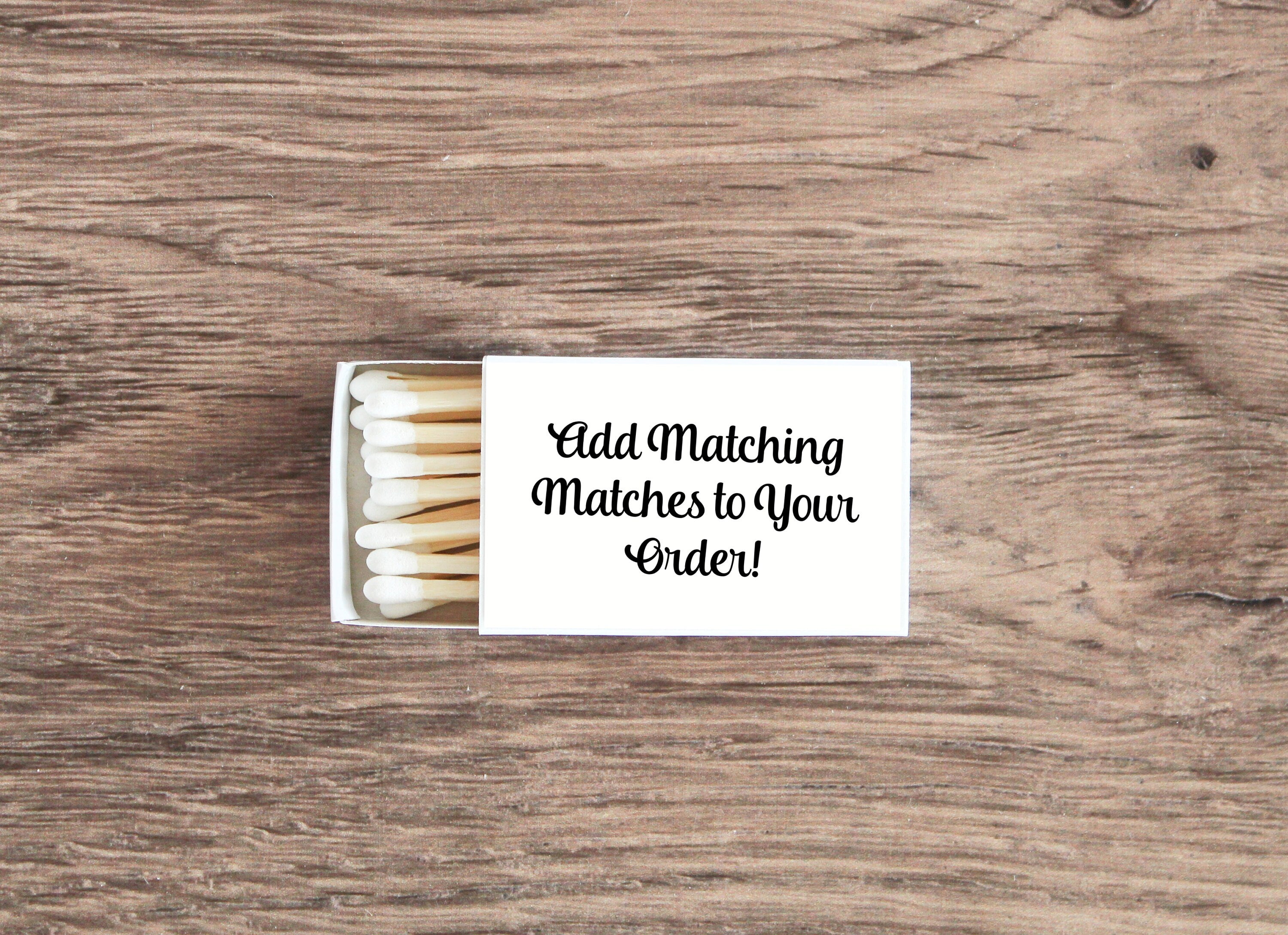 Custom Matches for Wedding Favors / Bridal Shower Favors / Sold in Sets of 10 / Matches to Match your Candle Favors / The Perfect Match
