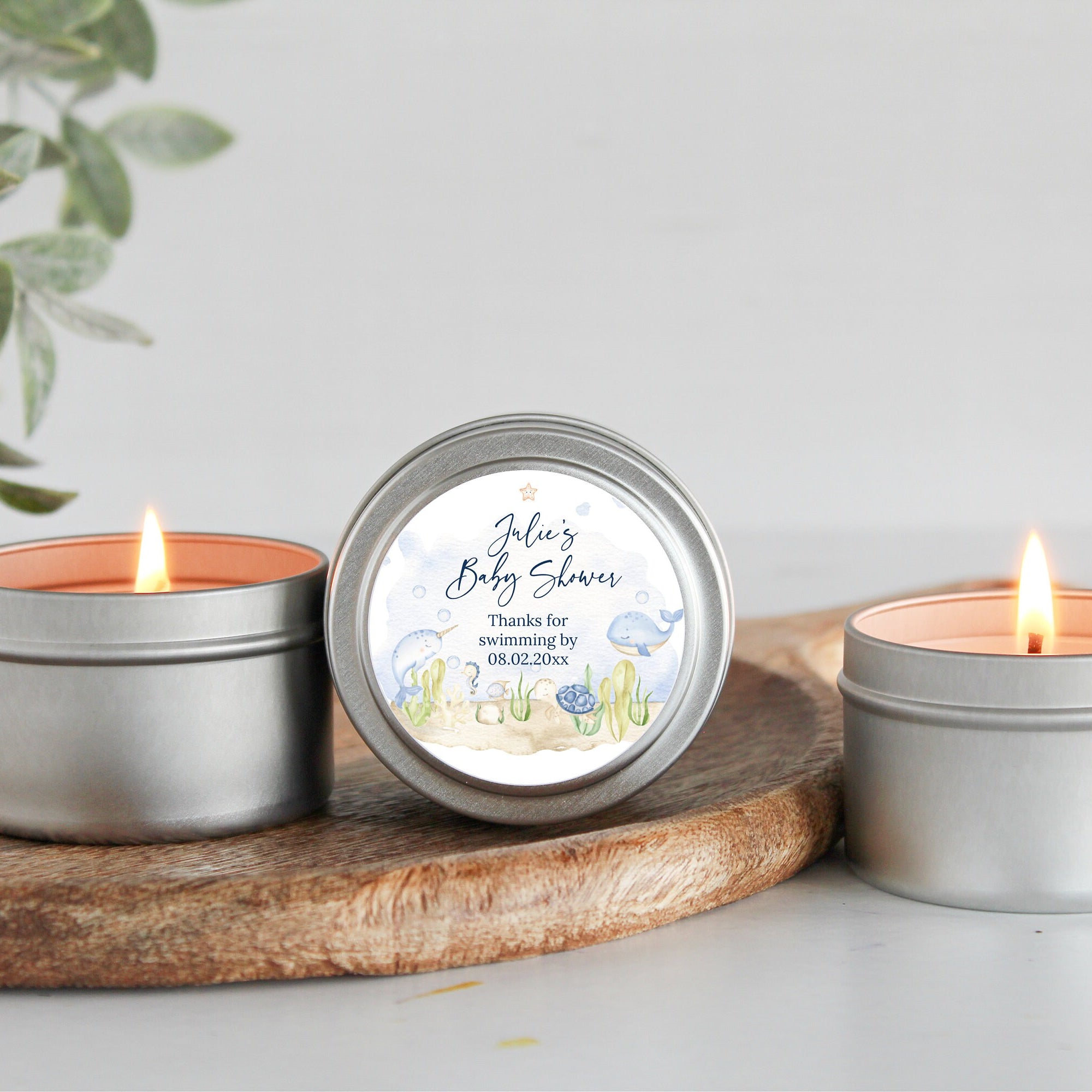 Under the Sea Baby Shower Favors / For Guests in Bulk / Candle Favors / Ocean Animals / Girl Baby Shower / Boy Baby Shower / Custom Candle