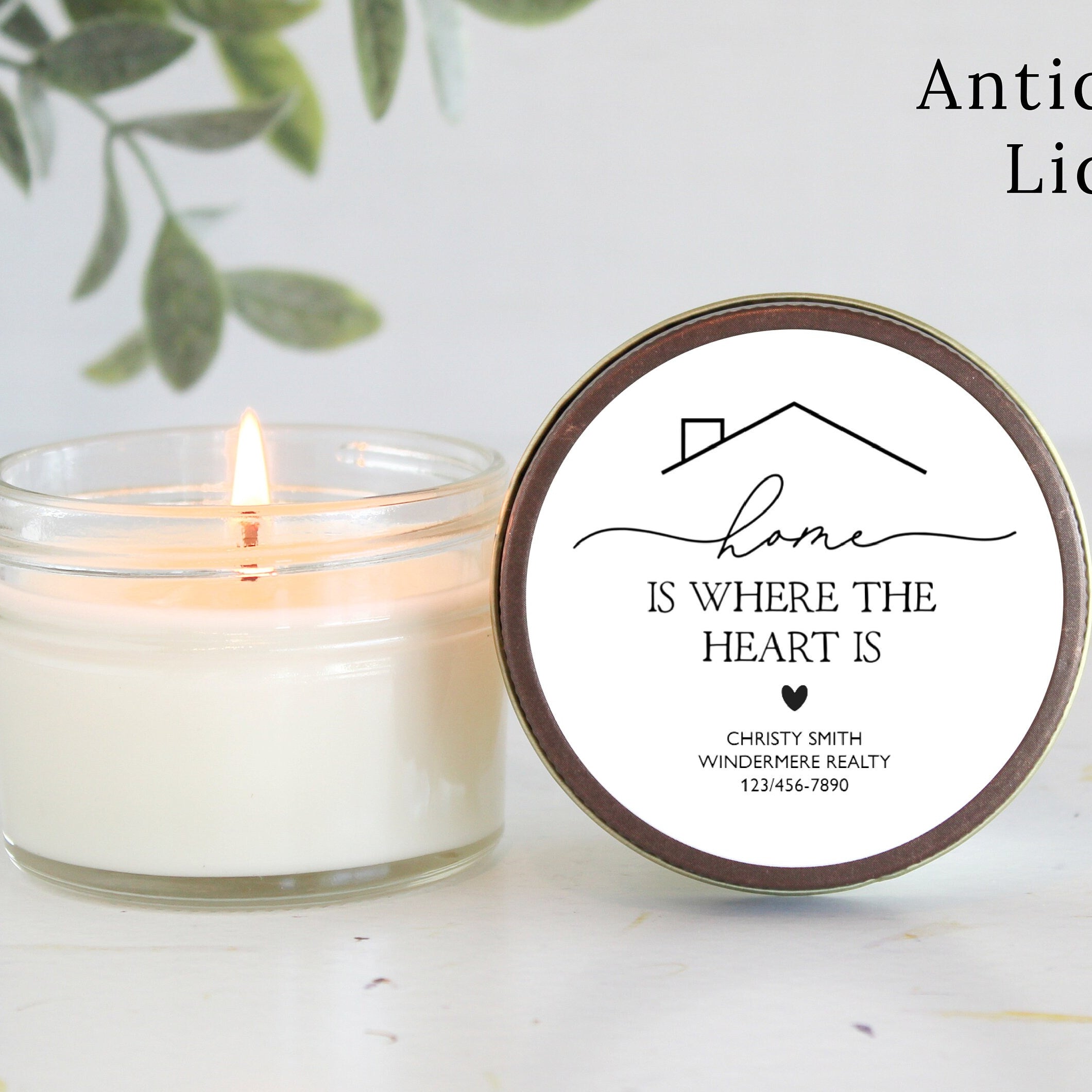 Welcome Home personalized 4oz candle favors / Realtor Gift / Closing Gift / New Home / First Time Homeowner / Mortgage Gift / Title Company