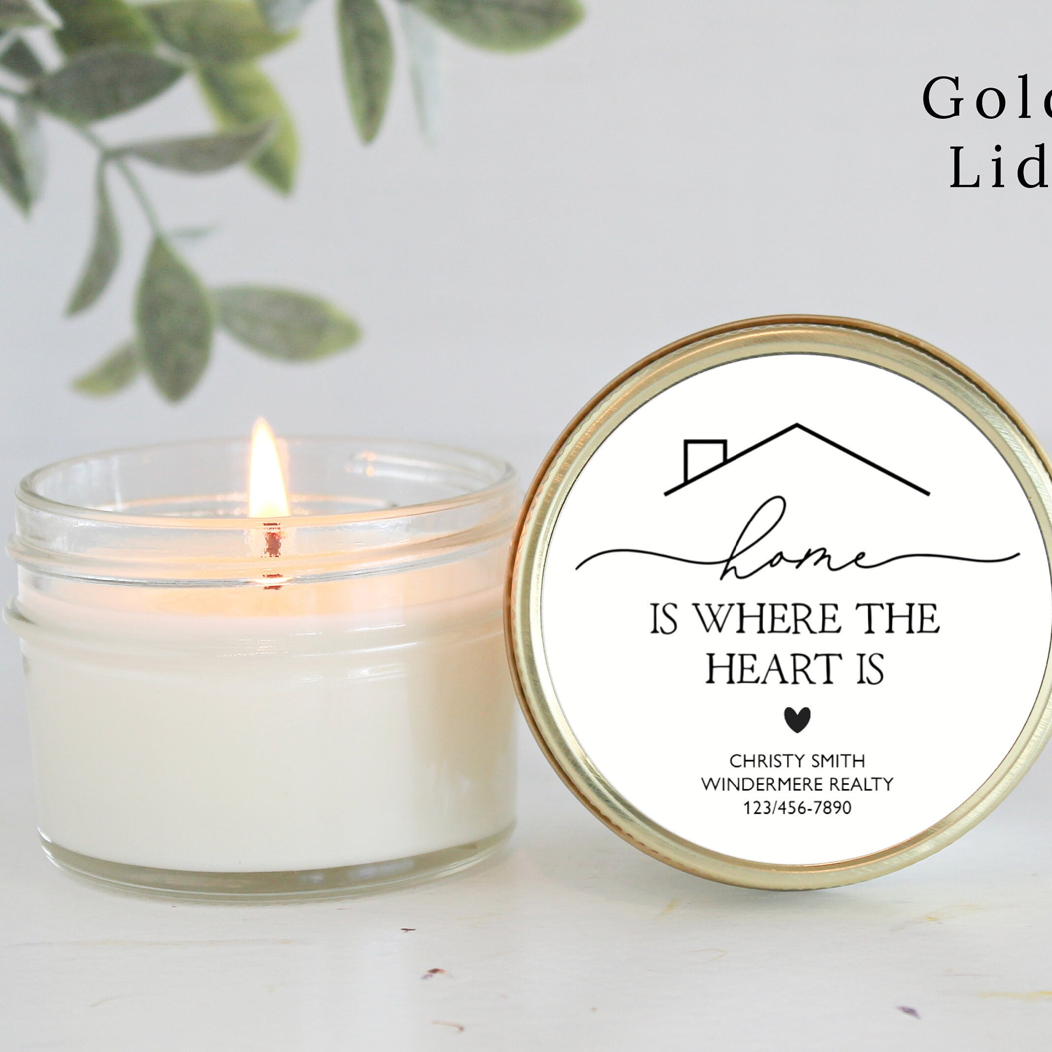 Welcome Home personalized 4oz candle favors / Realtor Gift / Closing Gift / New Home / First Time Homeowner / Mortgage Gift / Title Company