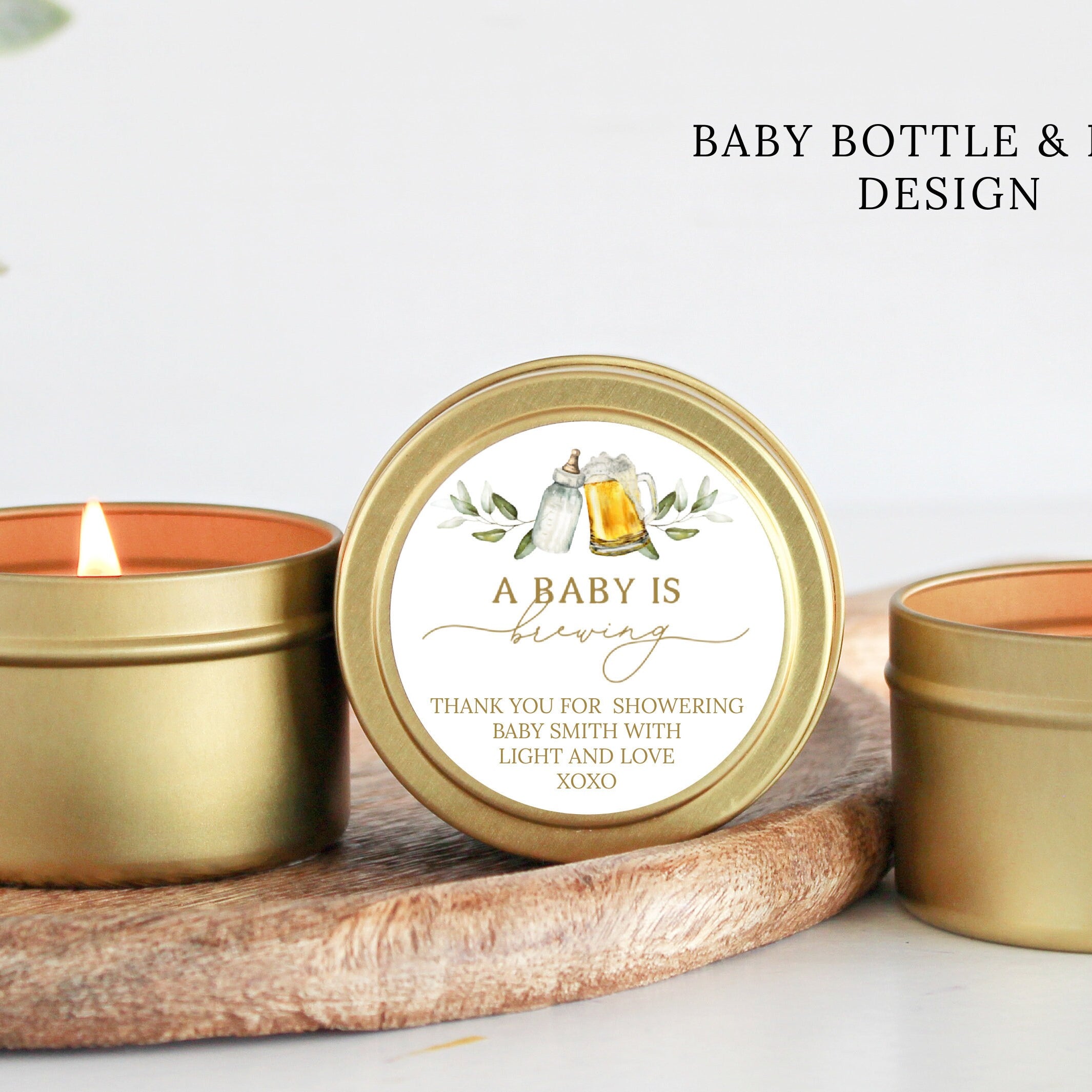A Baby is Brewing / Bulk Candle Favors for Guests / Beer & Bottle Baby Shower / Coffee Baby Shower / Coed Baby Shower / Personalized Favors
