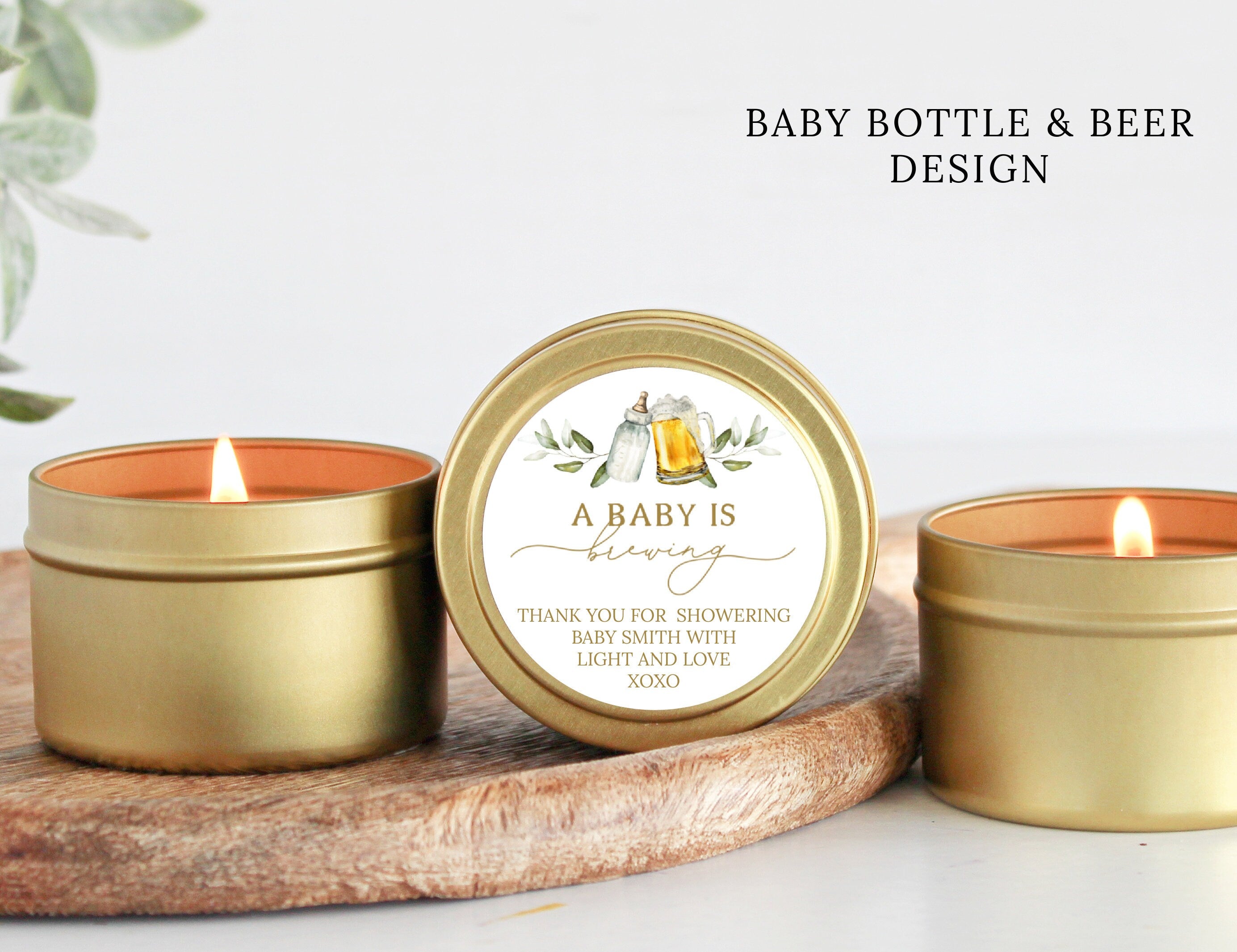 A Baby is Brewing / Bulk Candle Favors for Guests / Beer & Bottle Baby Shower / Coffee Baby Shower / Coed Baby Shower / Personalized Favors