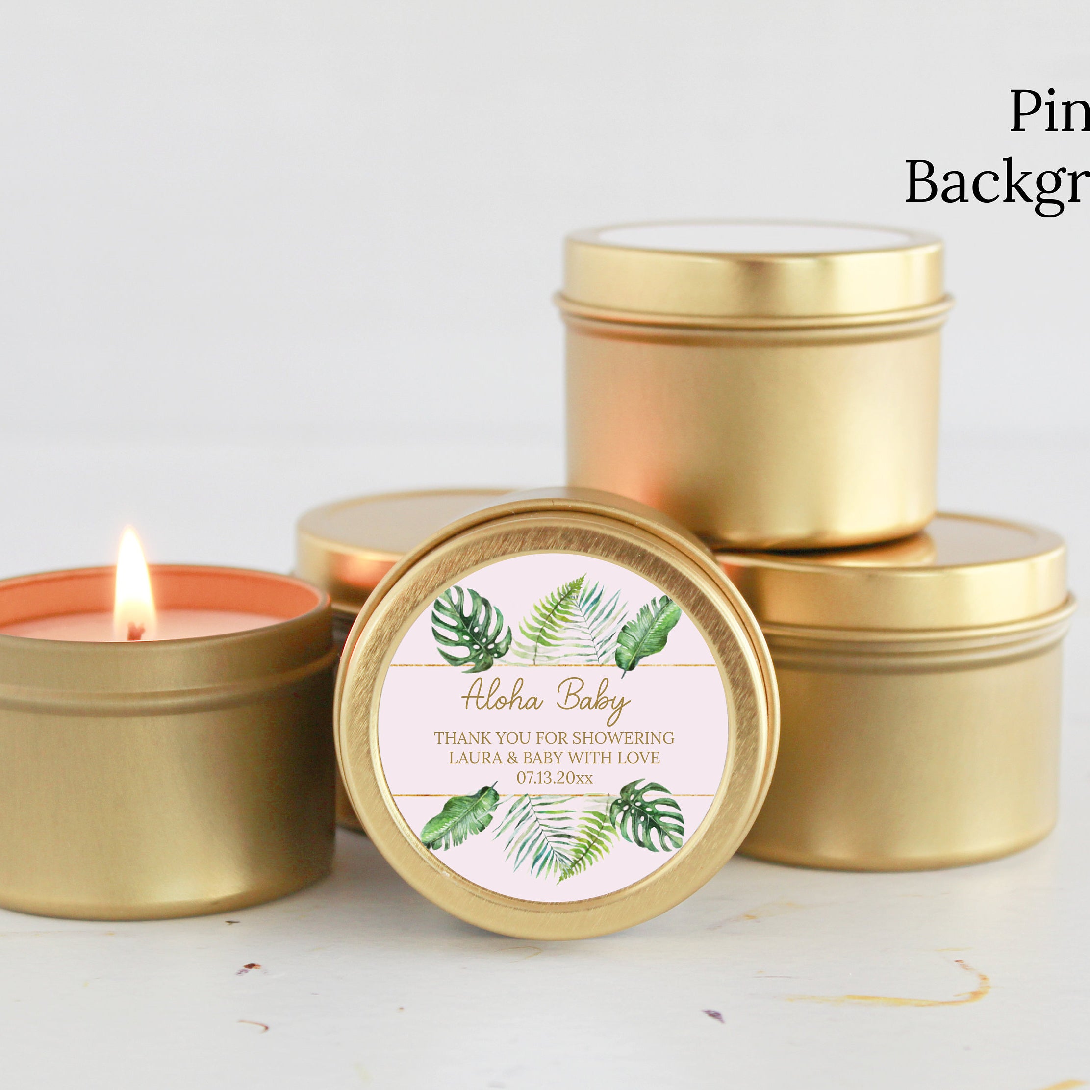 Tropical Baby Shower Candle Favors / Aloha Baby / Jungle Favors / Bulk Set of 10 / Boy Baby Shower / Girl Baby Shower / Palm Leaf Favors