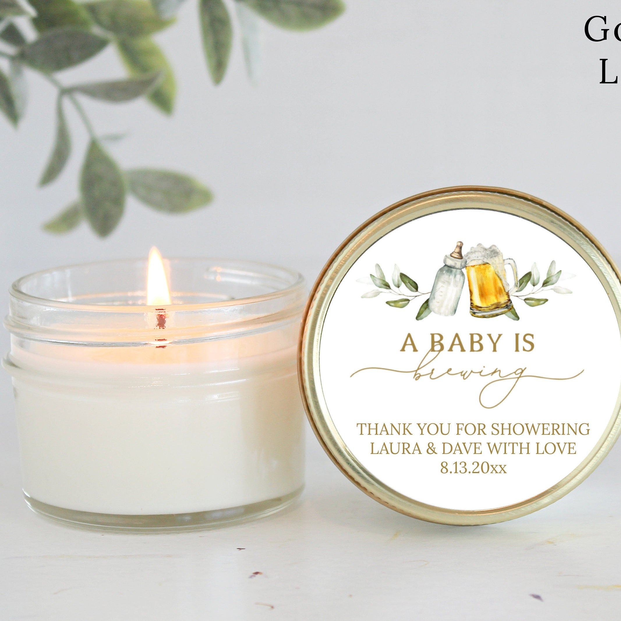 A Baby is Brewing / 4 oz Soy Candle Favor / Boy Baby Shower / Girl Baby Shower / Coed Baby Shower / Custom Party Favors Coffee Beer Bottle