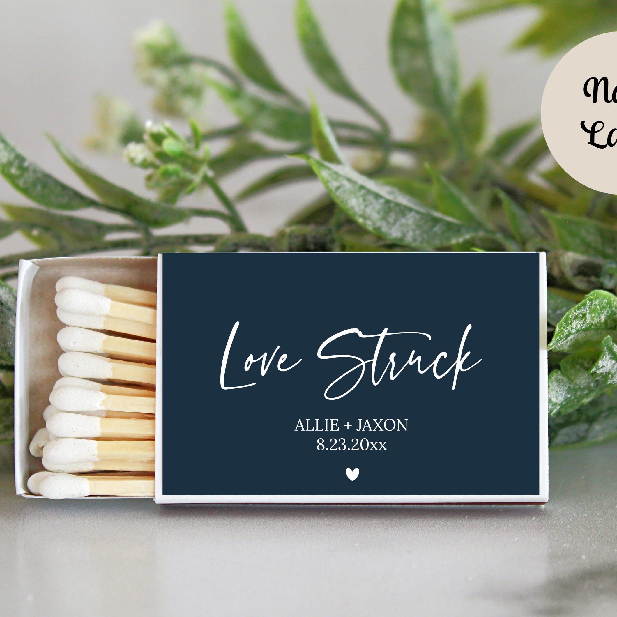 Love Struck Personalized Matches / Set of 10 / Wedding Favors / Reception Favors / Bridal Shower / Engagement Party Favors
