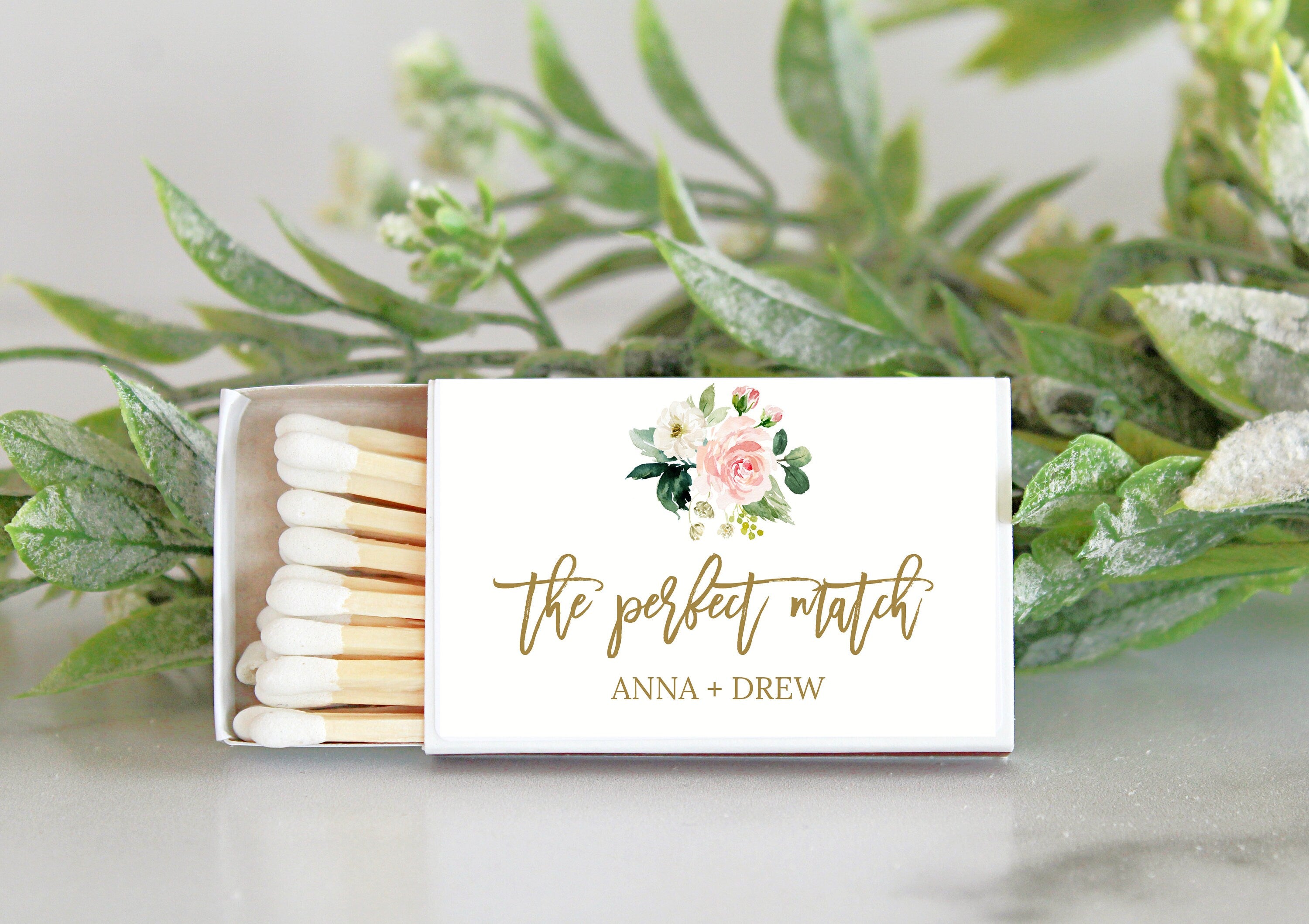 Custom Matches for Wedding Favors / Bridal Shower Favors / Sold in Sets of 10 / Matches to Match your Candle Favors / The Perfect Match