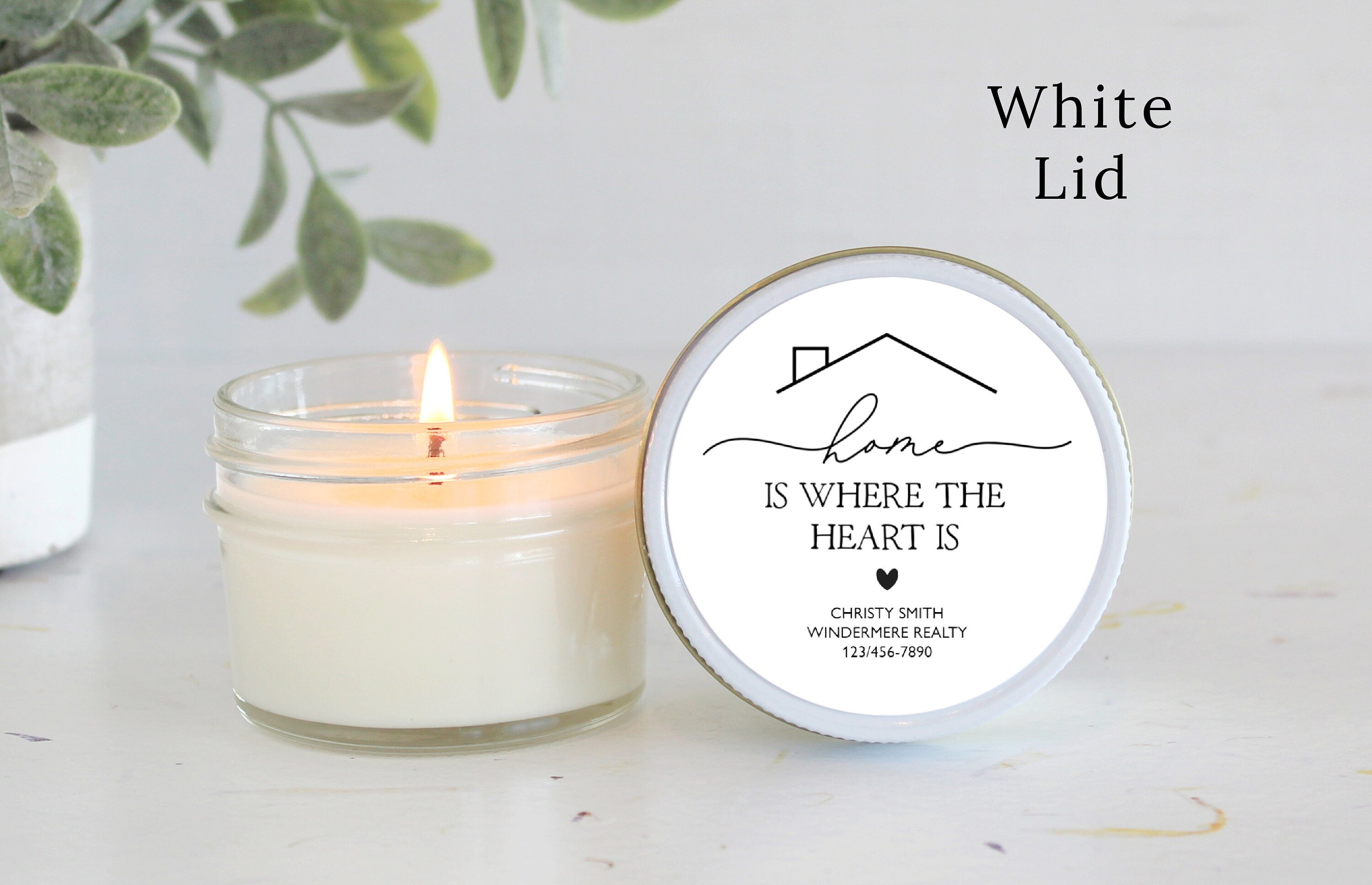 Welcome Home personalized 4oz candle favors / Realtor Gift / Closing Gift / New Home / First Time Homeowner / Mortgage Gift / Title Company