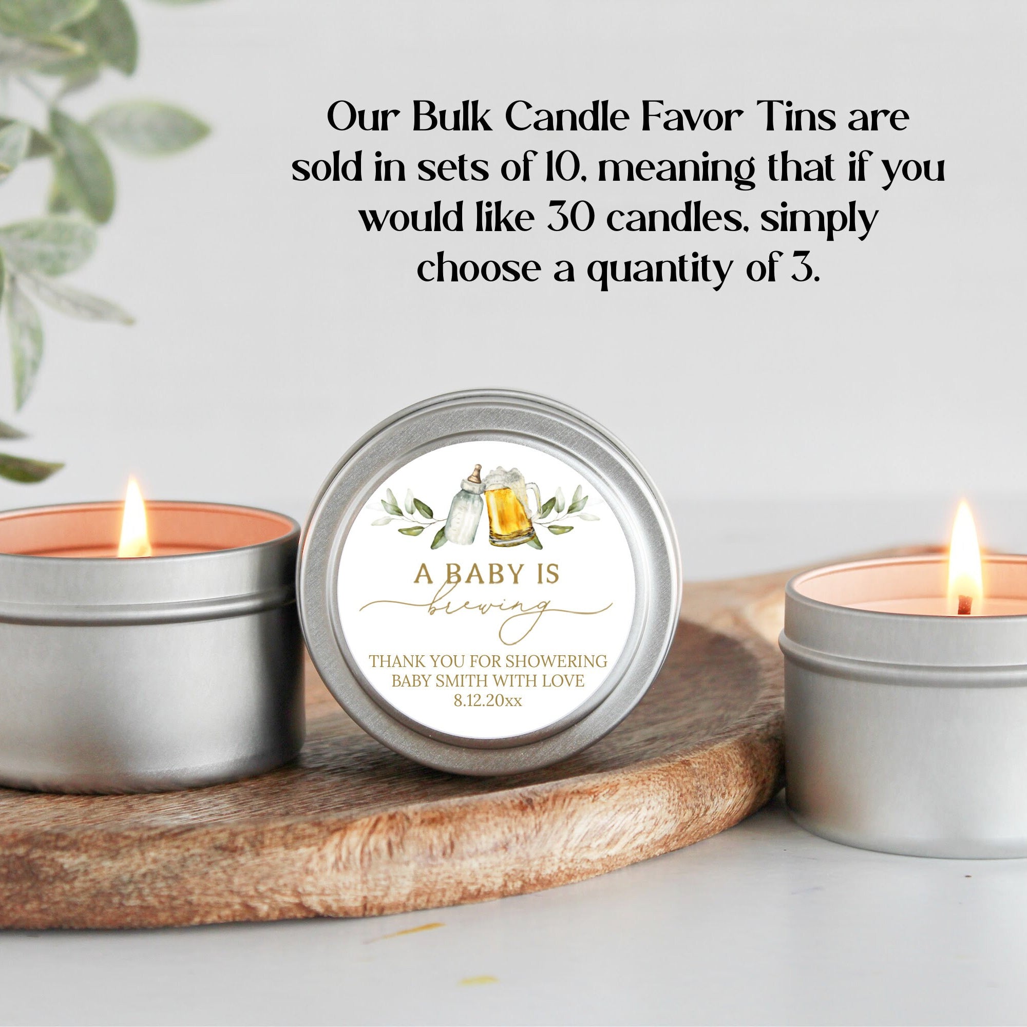 A Baby is Brewing / Bulk Candle Favors for Guests / Beer & Bottle Baby Shower / Coffee Baby Shower / Coed Baby Shower / Personalized Favors