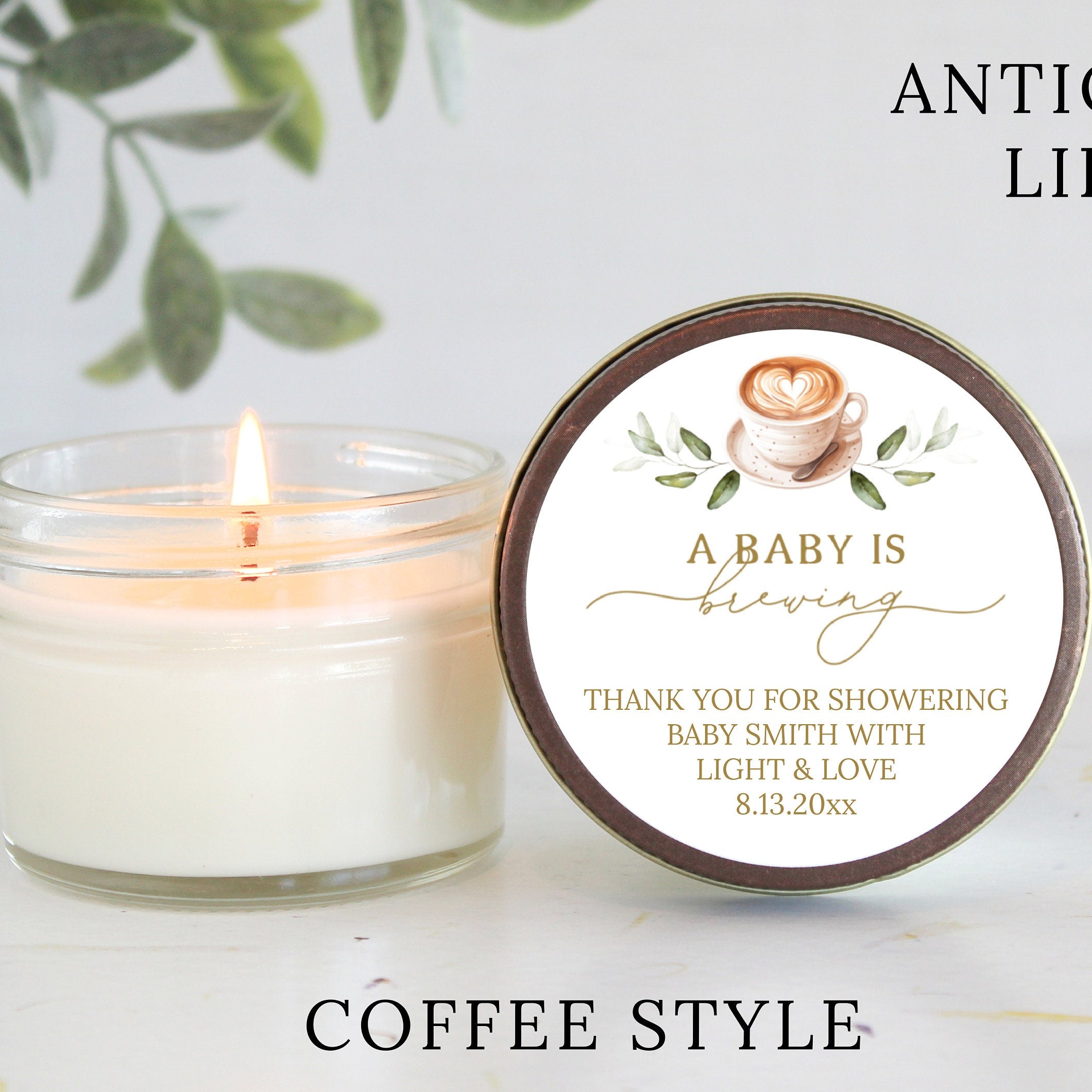 A Baby is Brewing / 4 oz Soy Candle Favor / Boy Baby Shower / Girl Baby Shower / Coed Baby Shower / Custom Party Favors Coffee Beer Bottle