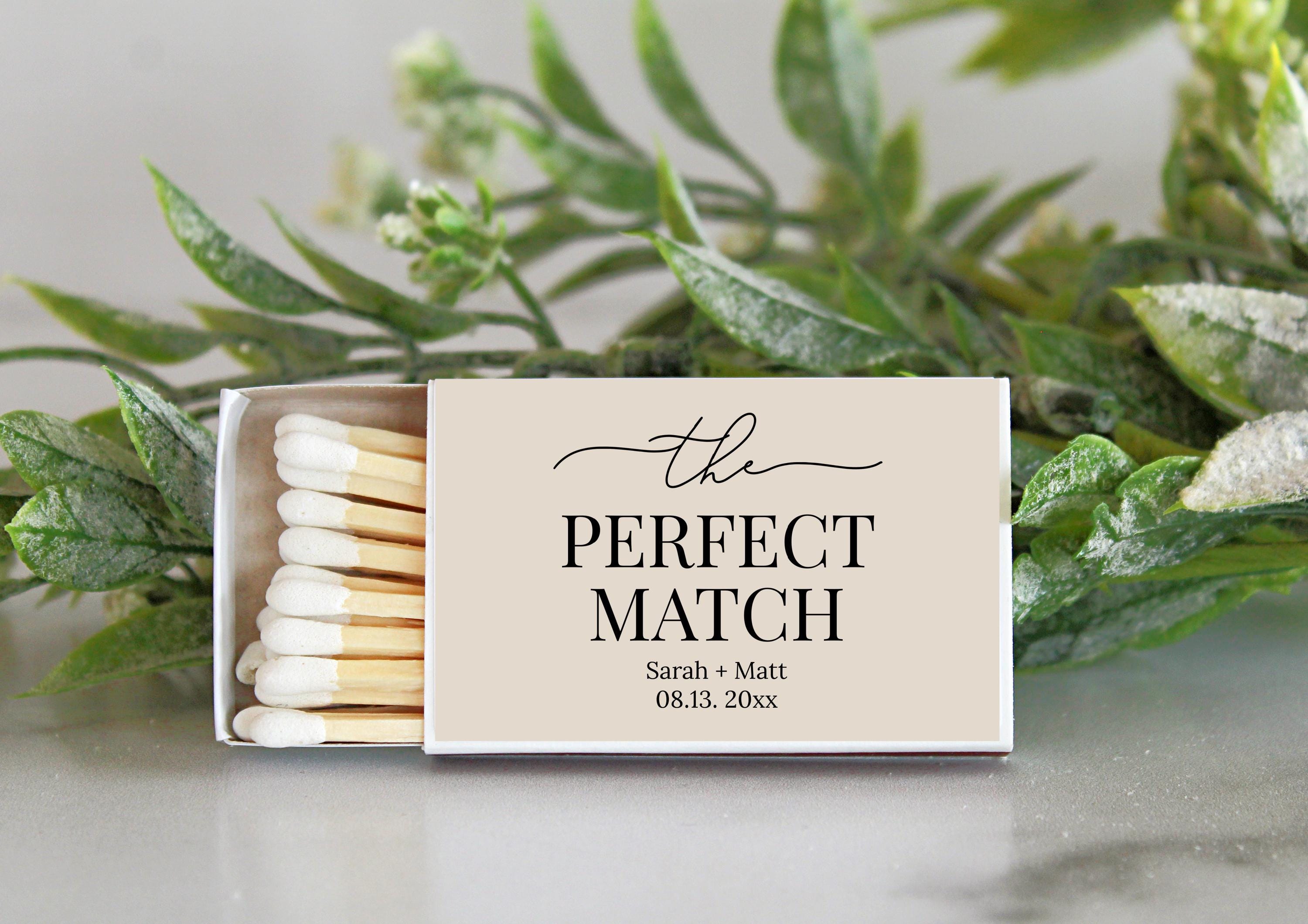 The Perfect Match Personalized Matches / Set of 10 / Wedding Favors / Reception Favors / Bridal Shower Engagement Party Favors Anniversary