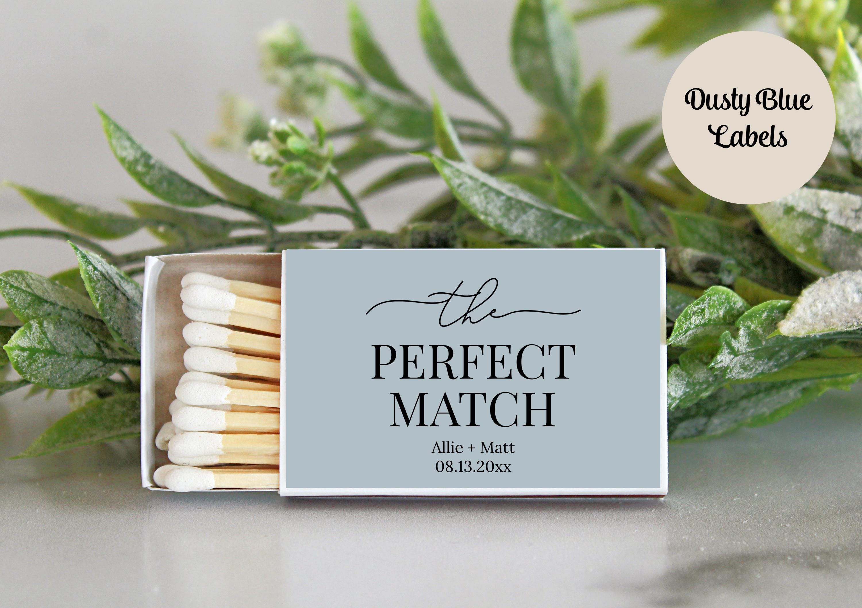 The Perfect Match Personalized Matches / Set of 10 / Wedding Favors / Reception Favors / Bridal Shower Engagement Party Favors Anniversary