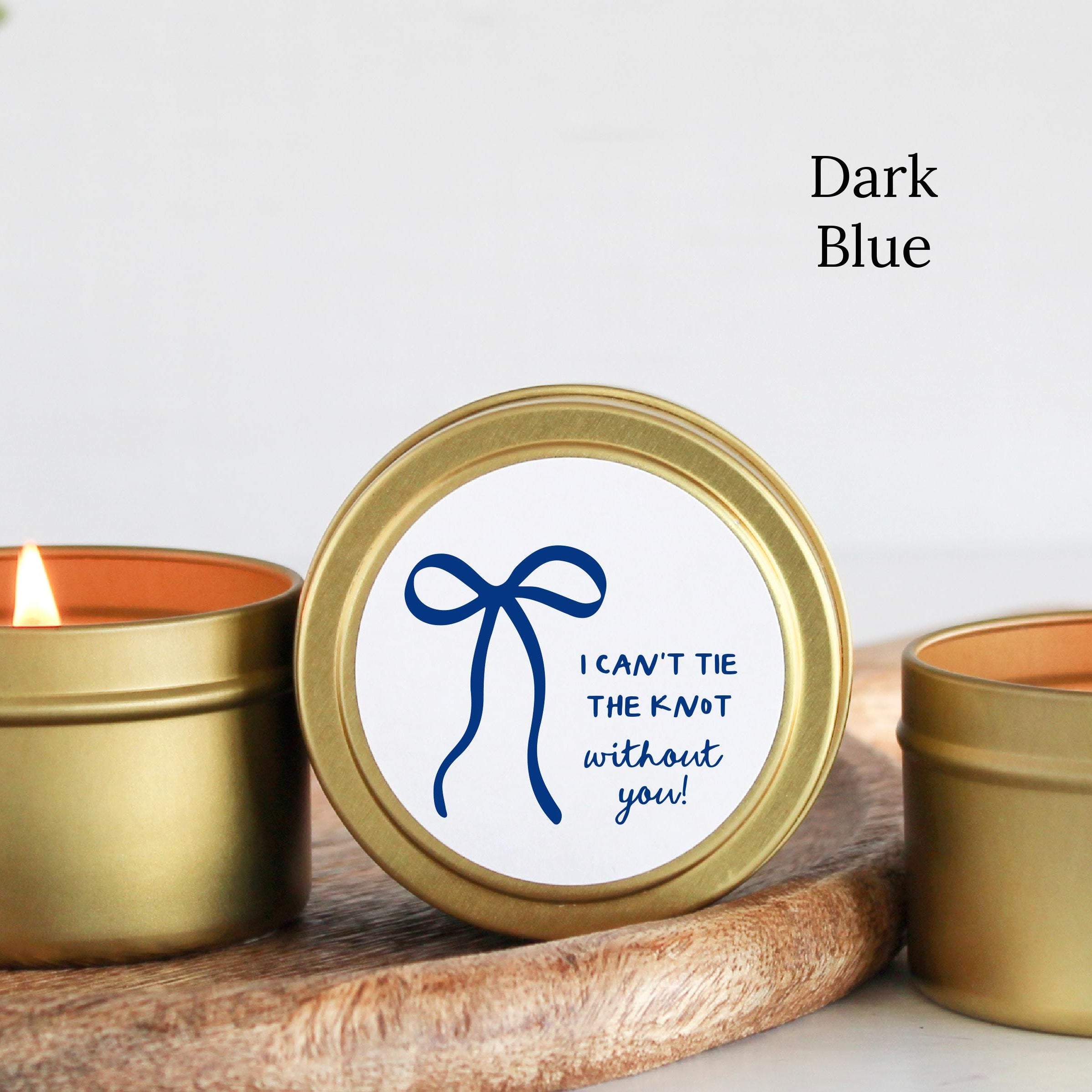 Bow Bridesmaid Proposal Candle / I can't tie the knot without you / Hand drawn/ Whimsical / Trendy / Bulk Bridesmaid Gift Maid of Honor Gift