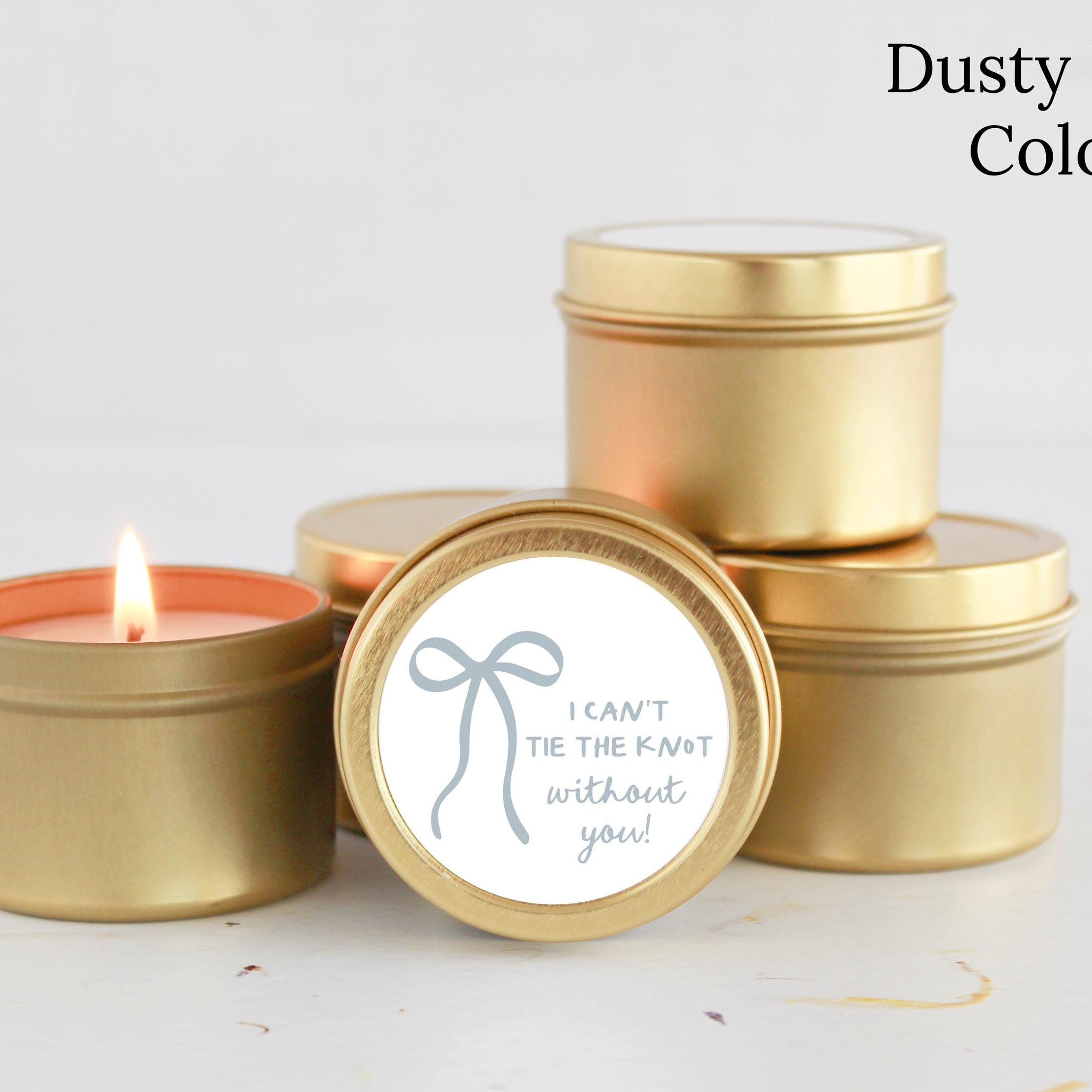 Bow Bridesmaid Proposal Candle / I can't tie the knot without you / Hand drawn/ Whimsical / Trendy / Bulk Bridesmaid Gift Maid of Honor Gift