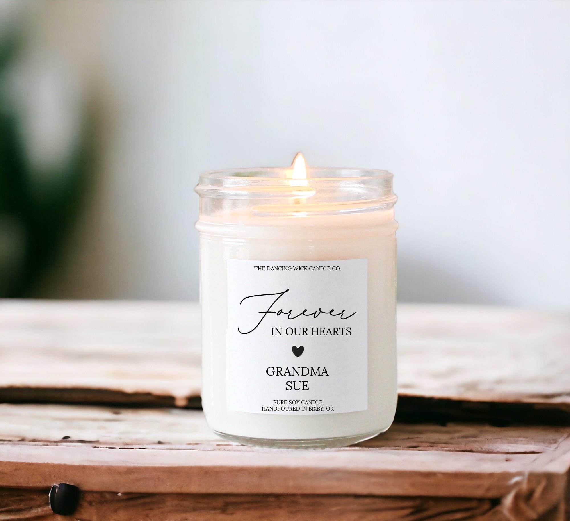Forever in Our Hearts Personalized Candle