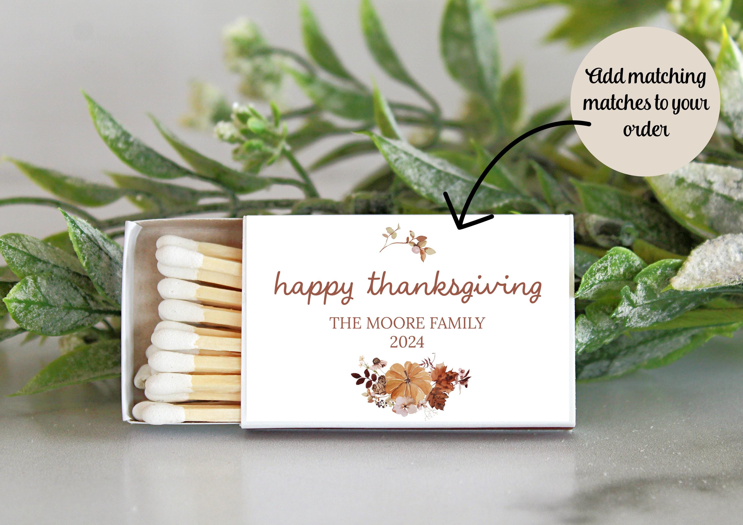 Thanksgiving Favor / Set of 10 Candle Tins / Bulk For Guests / Friendsgiving / Thankful for you / Happy Thanksgiving / Personalized Holiday