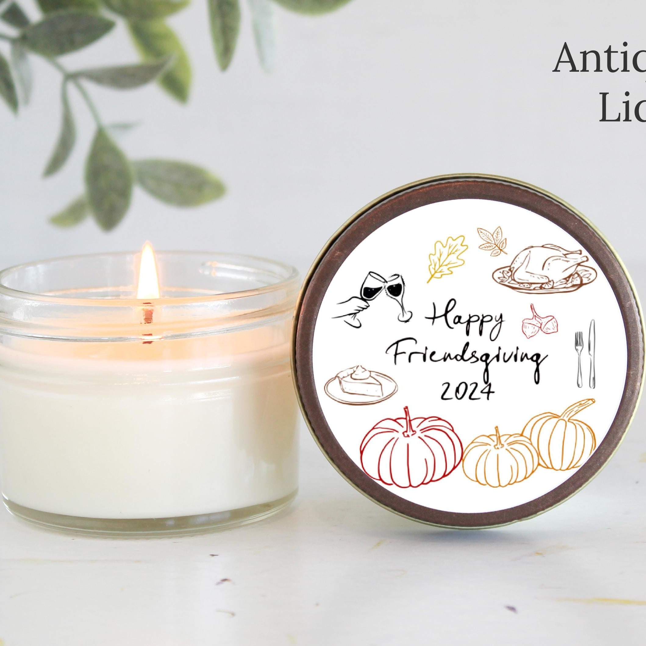 Friendsgiving Candle Favor / So very Thankful for you / Thanksgiving Table / Fall Candle / Hostess Gift / 4 oz. Candle Favors