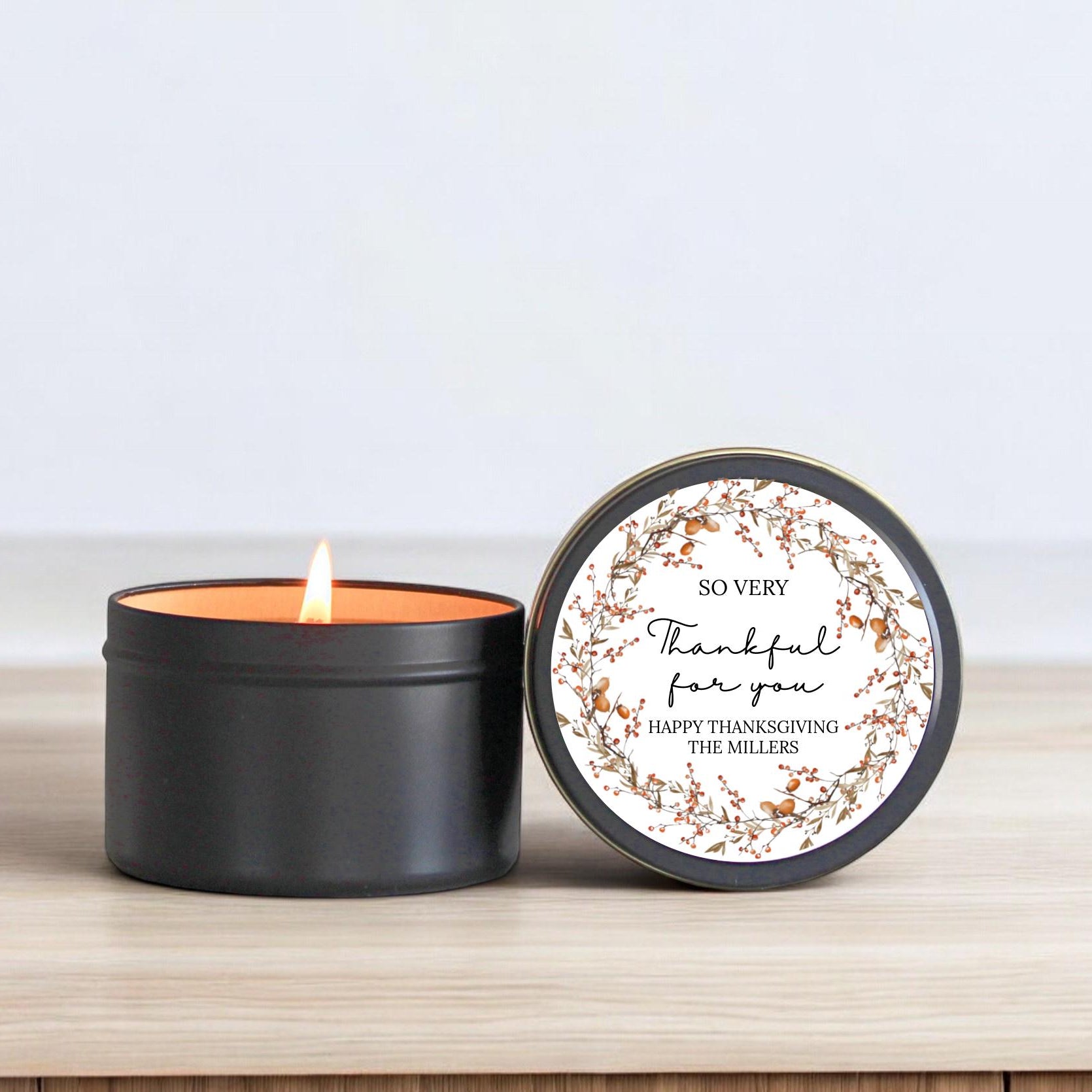 Thanksgiving Favor / Set of 10 Candle Tins / Bulk For Guests / So Very Thankful for you / Happy Friendsgiving / Fall Party Favors