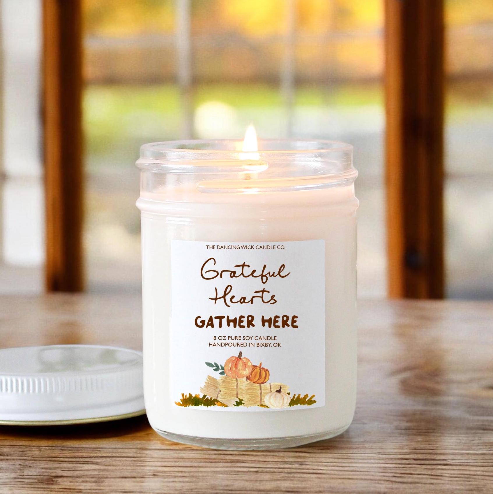 Grateful Hearts Gather Here Candle