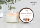 Thanksgiving Candle Favor / Thankful for you / Thanksgiving Table / Fall Candle / Hostess Gift / 4 oz. Candle Favors