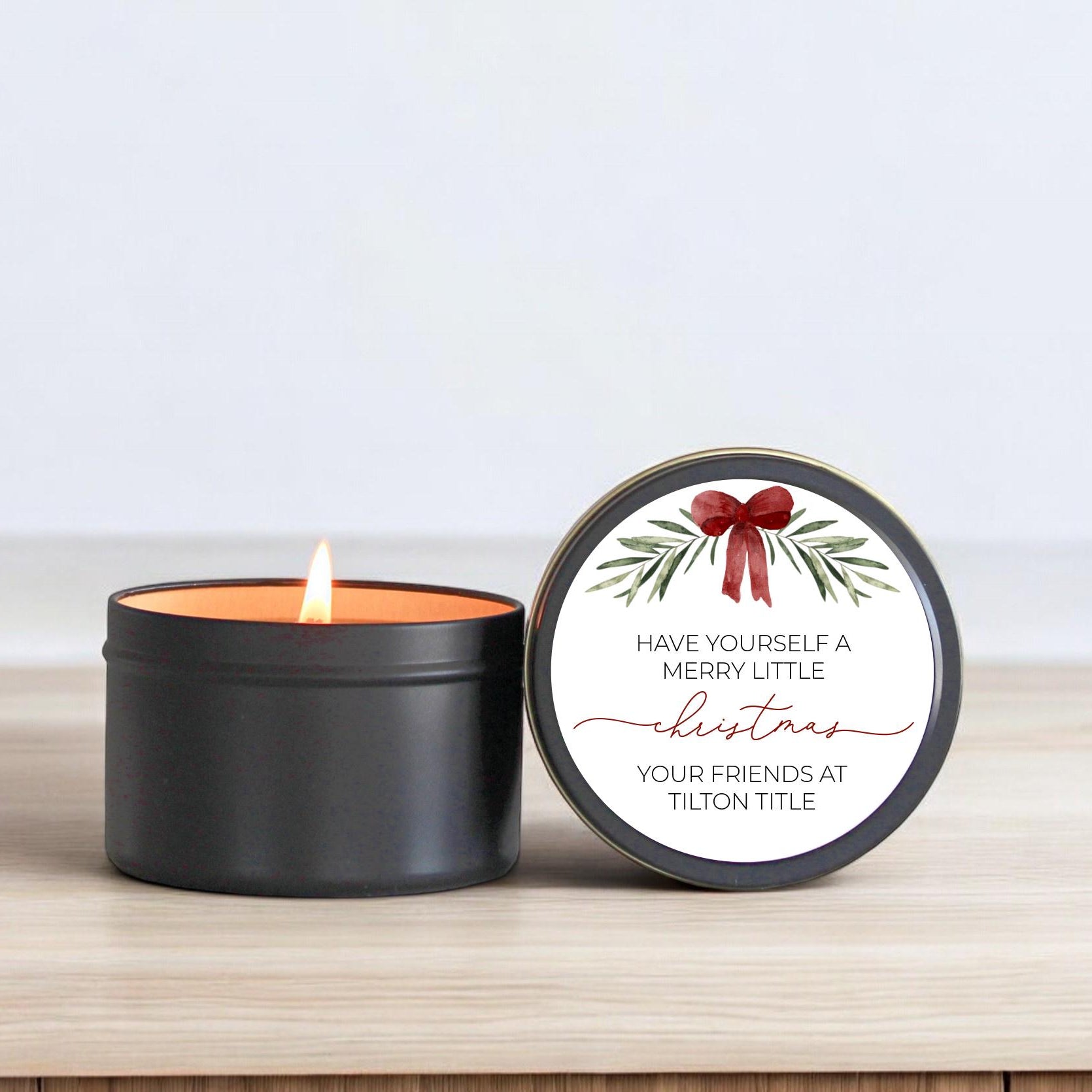 Christmas Candle Tins / Bulk Set of 10 / Have Yourself A Merry Little Christmas / Holiday Gift / Custom Candles Neighbor Christmas Gift