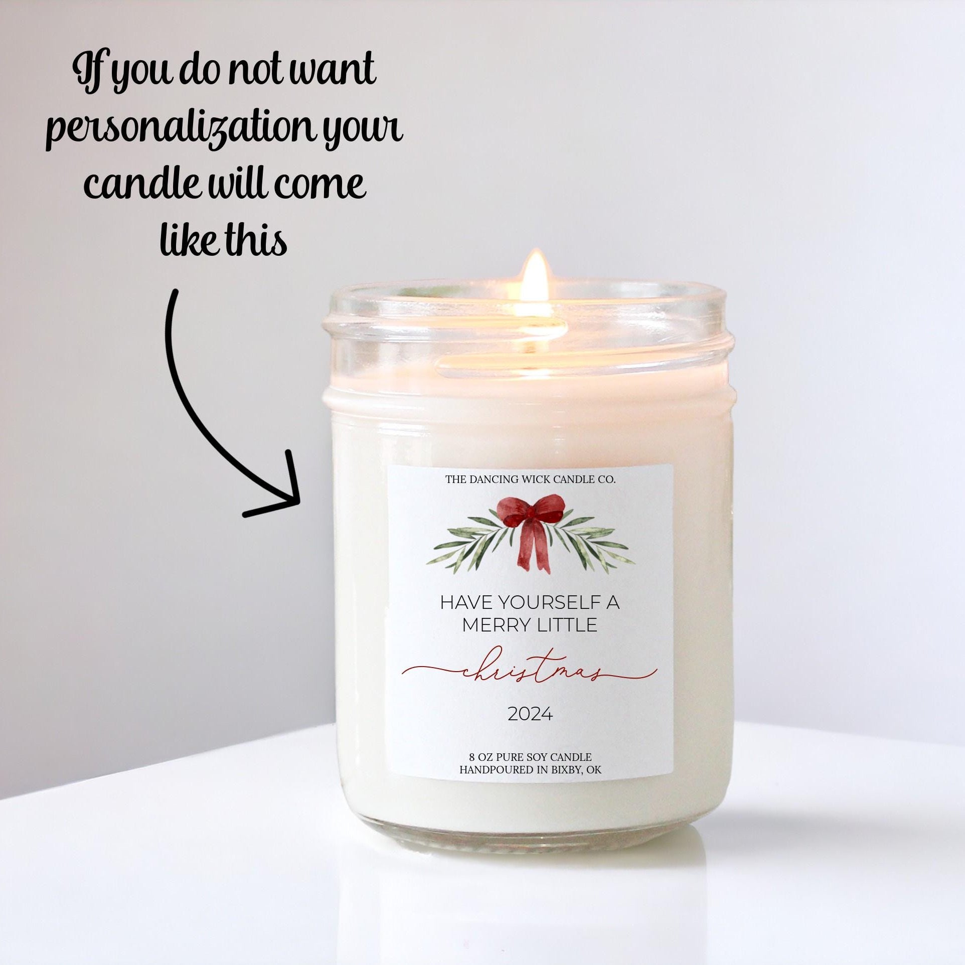 Personalized Merry Little Christmas Candle | Pure Soy Candle | Custom Holiday Gift | Hand-Poured Christmas Candle | Holiday Home Decor