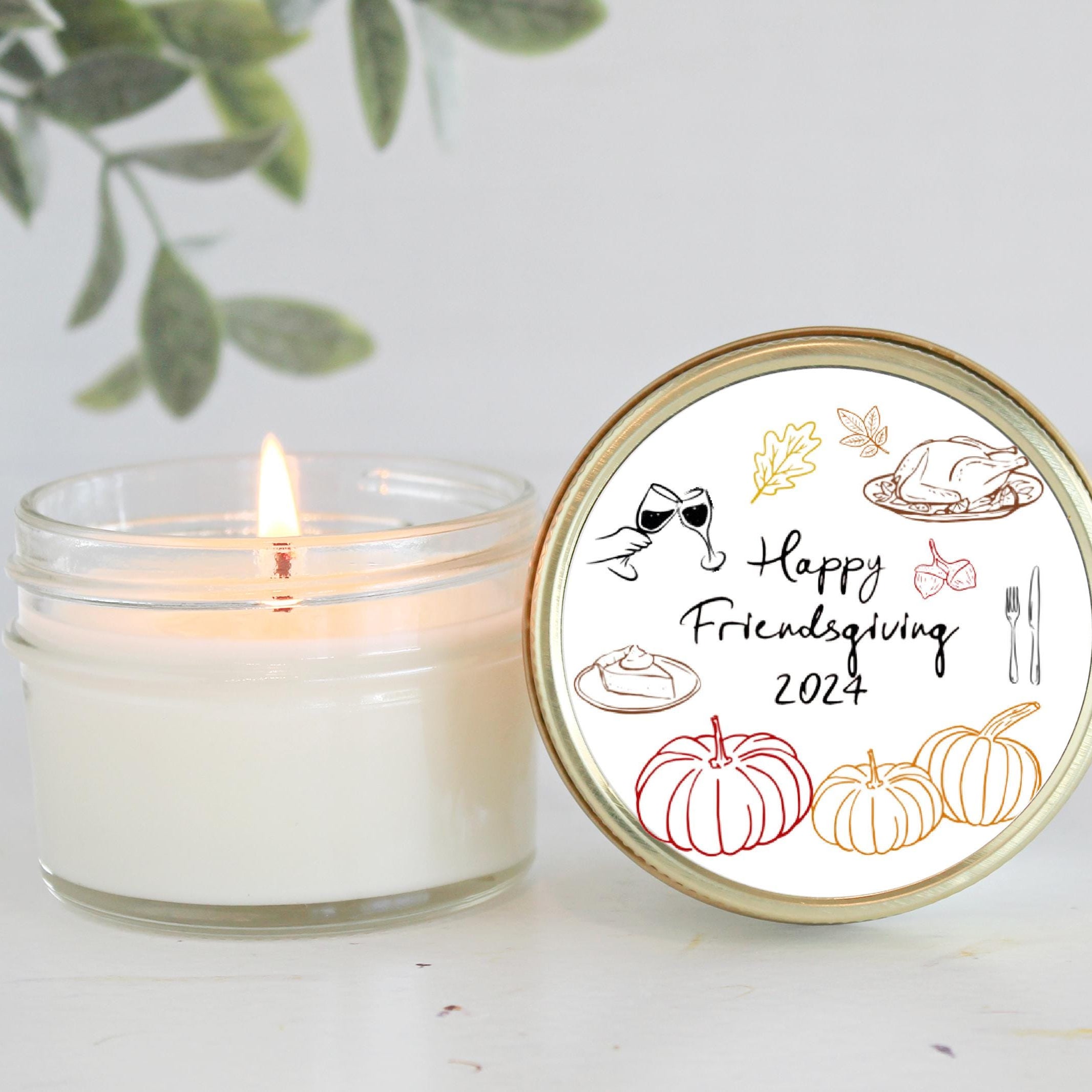 Friendsgiving Candle Favor / So very Thankful for you / Thanksgiving Table / Fall Candle / Hostess Gift / 4 oz. Candle Favors
