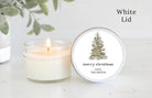 Bulk Christmas Candles / Corporate Gift / Christmas Gift / Personalized Favor/ Christmas tree / Happy Holidays Personalized 4oz Soy Candles