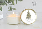 Bulk Christmas Candles / Corporate Gift / Christmas Gift / Personalized Favor/ Christmas tree / Happy Holidays Personalized 4oz Soy Candles