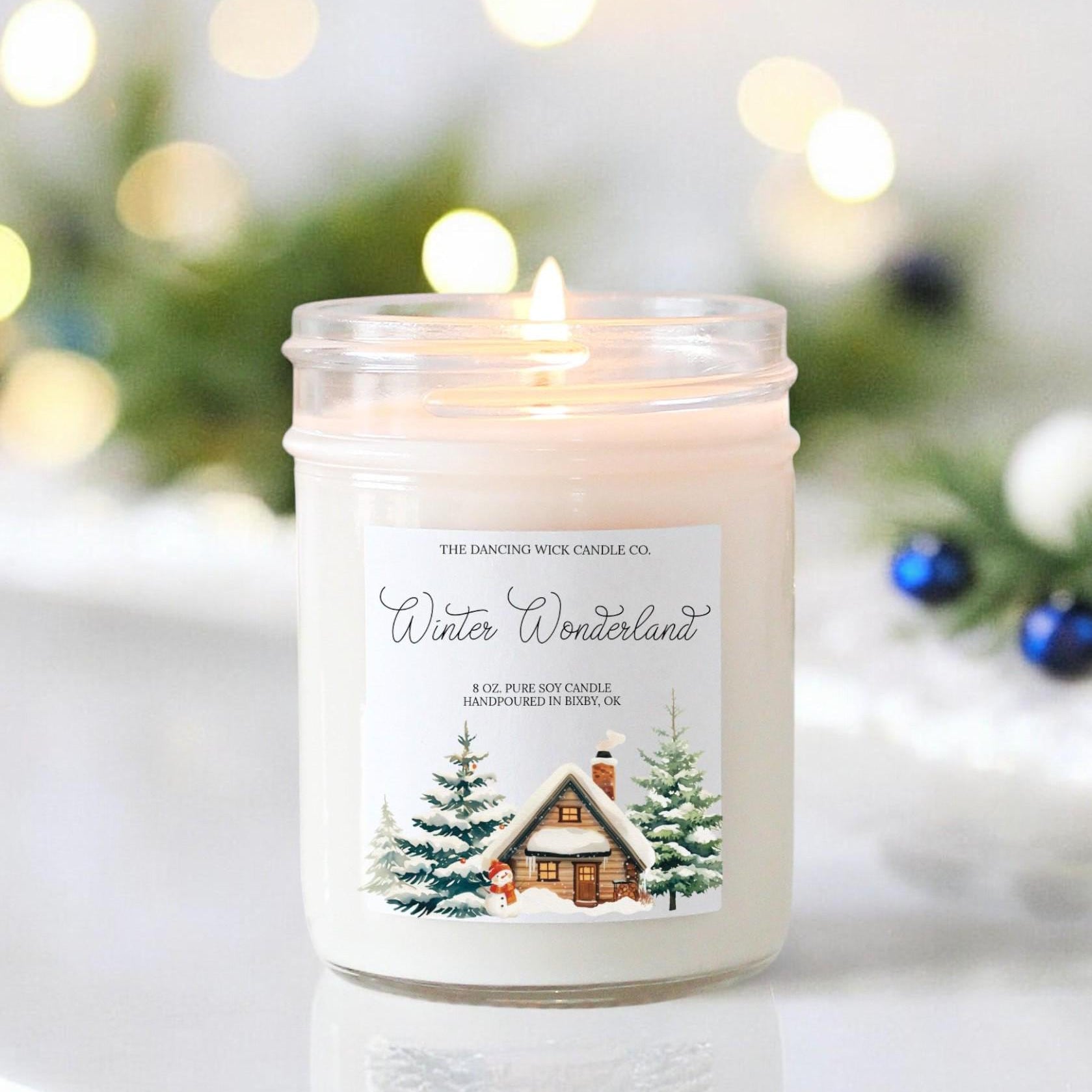 Winter Wonderland Soy Candle | Handpoured Holiday Candle | Pine, Eucalyptus, Balsam Scent | Cozy Christmas Gift | Stocking Stuffer
