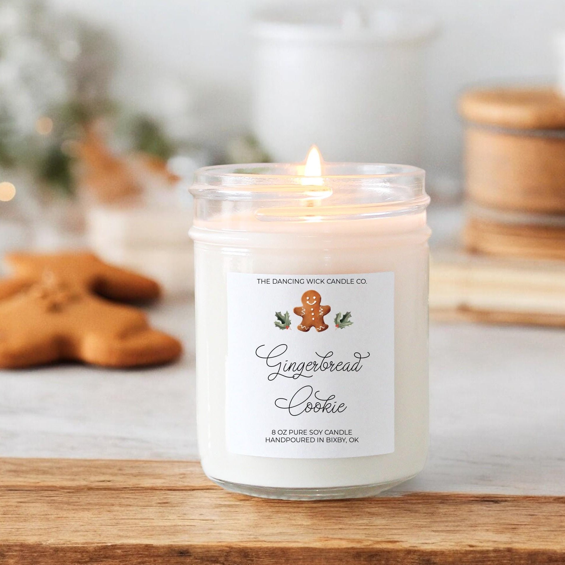 Gingerbread Cookie Soy Candle | Handpoured Christmas Scent | Holiday Bakery Scented Candle | Cozy Winter Gift | Stocking Stuffer