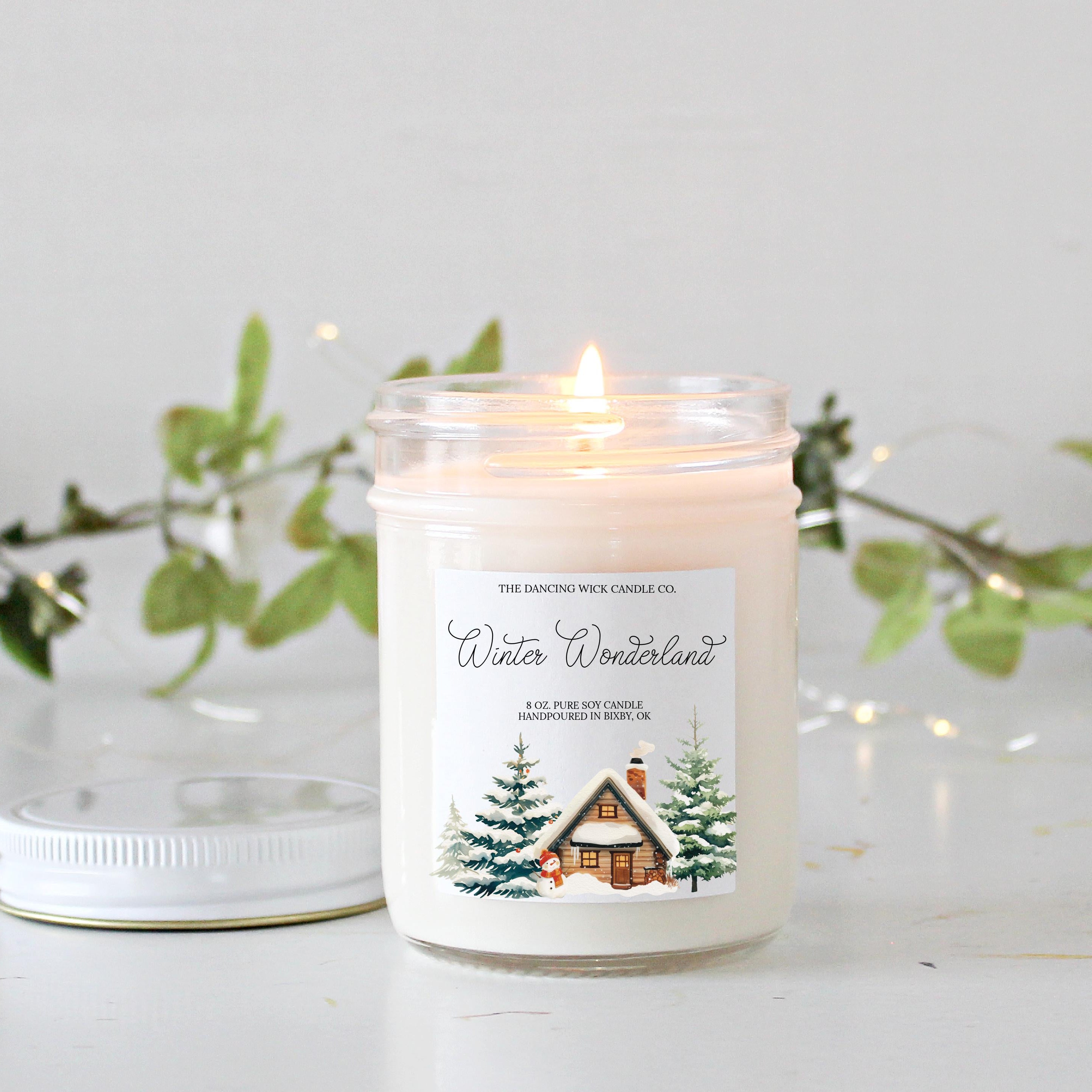 Winter Wonderland Soy Candle | Handpoured Holiday Candle | Pine, Eucalyptus, Balsam Scent | Cozy Christmas Gift | Stocking Stuffer