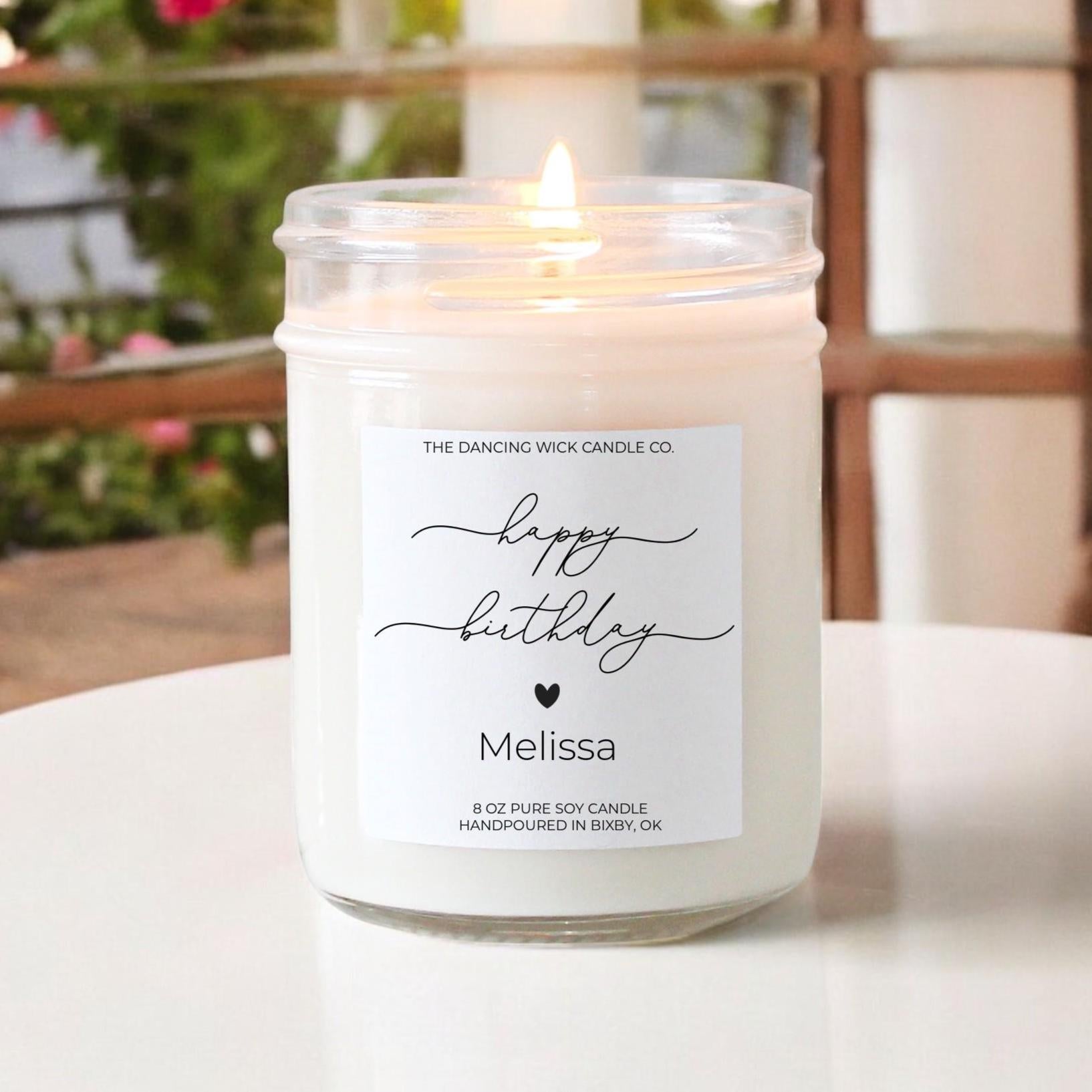 Happy Birthday Candle – Thoughtful Gift for Her, Best Friend Birthday Gift, Milestone Birthday, Scented Soy Candle, Self Care Gift for Women