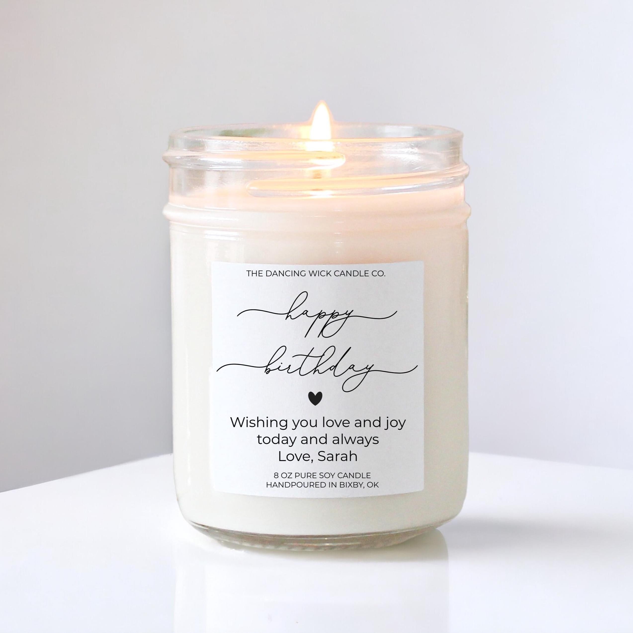 Happy Birthday Candle – Thoughtful Gift for Her, Best Friend Birthday Gift, Milestone Birthday, Scented Soy Candle, Self Care Gift for Women