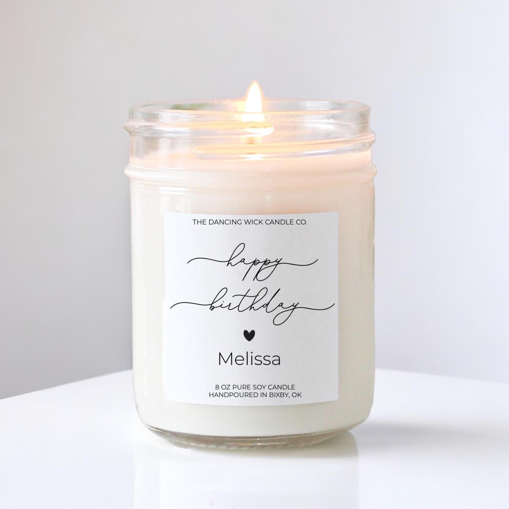 Happy Birthday Candle – Thoughtful Gift for Her, Best Friend Birthday Gift, Milestone Birthday, Scented Soy Candle, Self Care Gift for Women