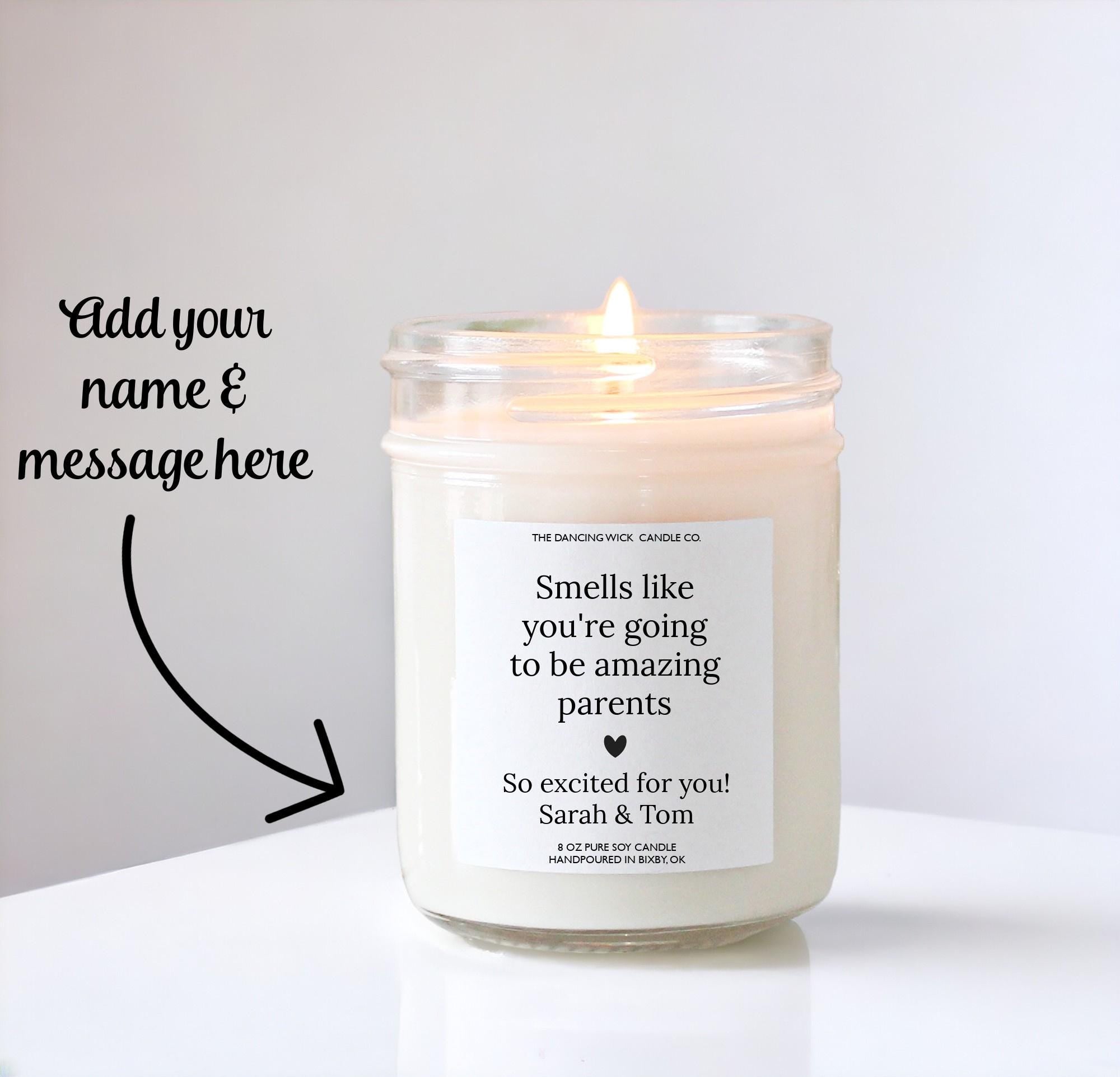 Personalized New Parent Gift / Custom Candle / New Mom Gift / Baby Shower Gifts For Pregnant Women New Dad / Best Pregnancy Gift Under 20