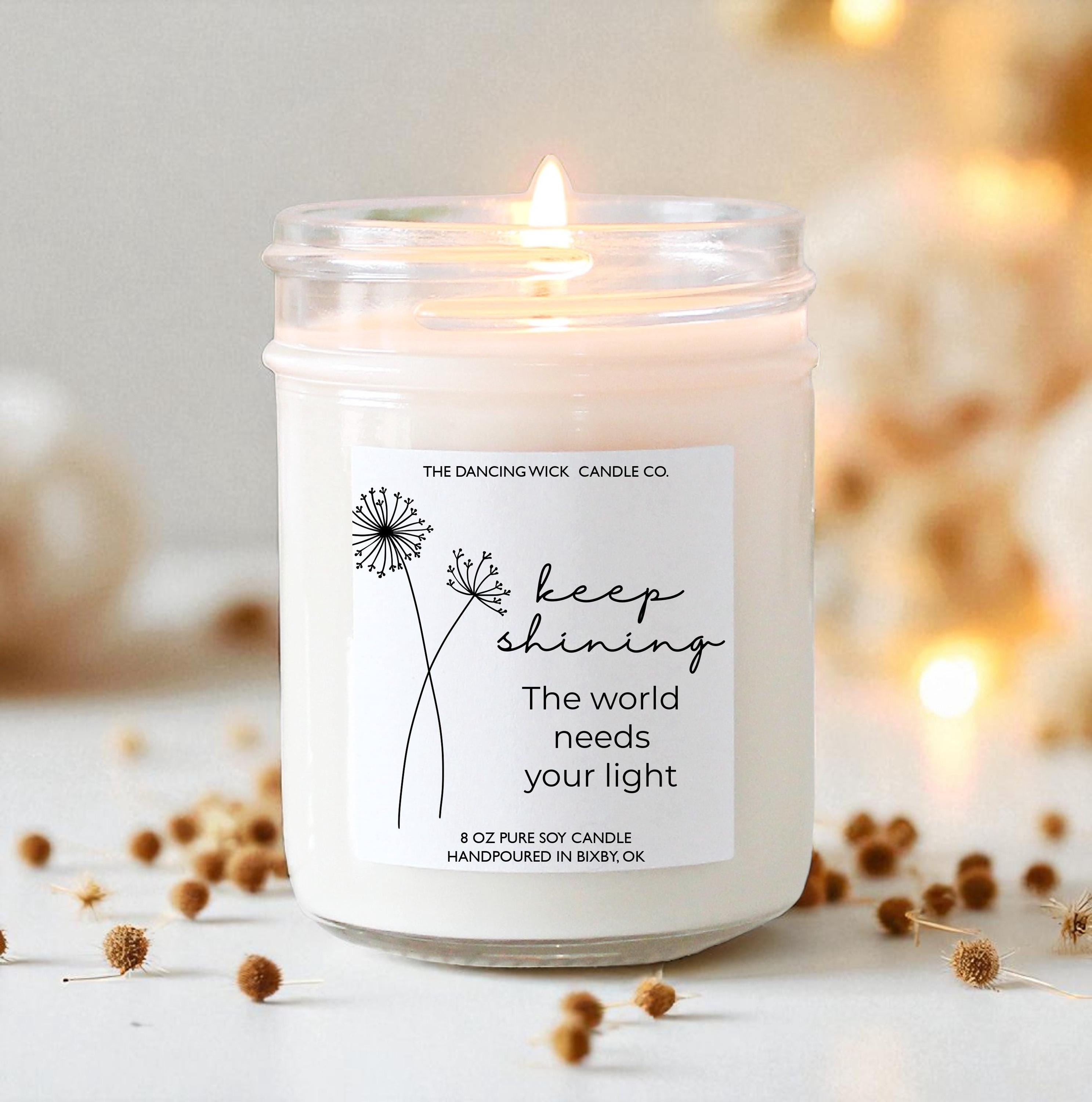 Keep Shining Candle | Encouragement Gift for Friend | Inspirational Gift for Her | Mental Health Support | You Matter Candle | Cheer Up Gift